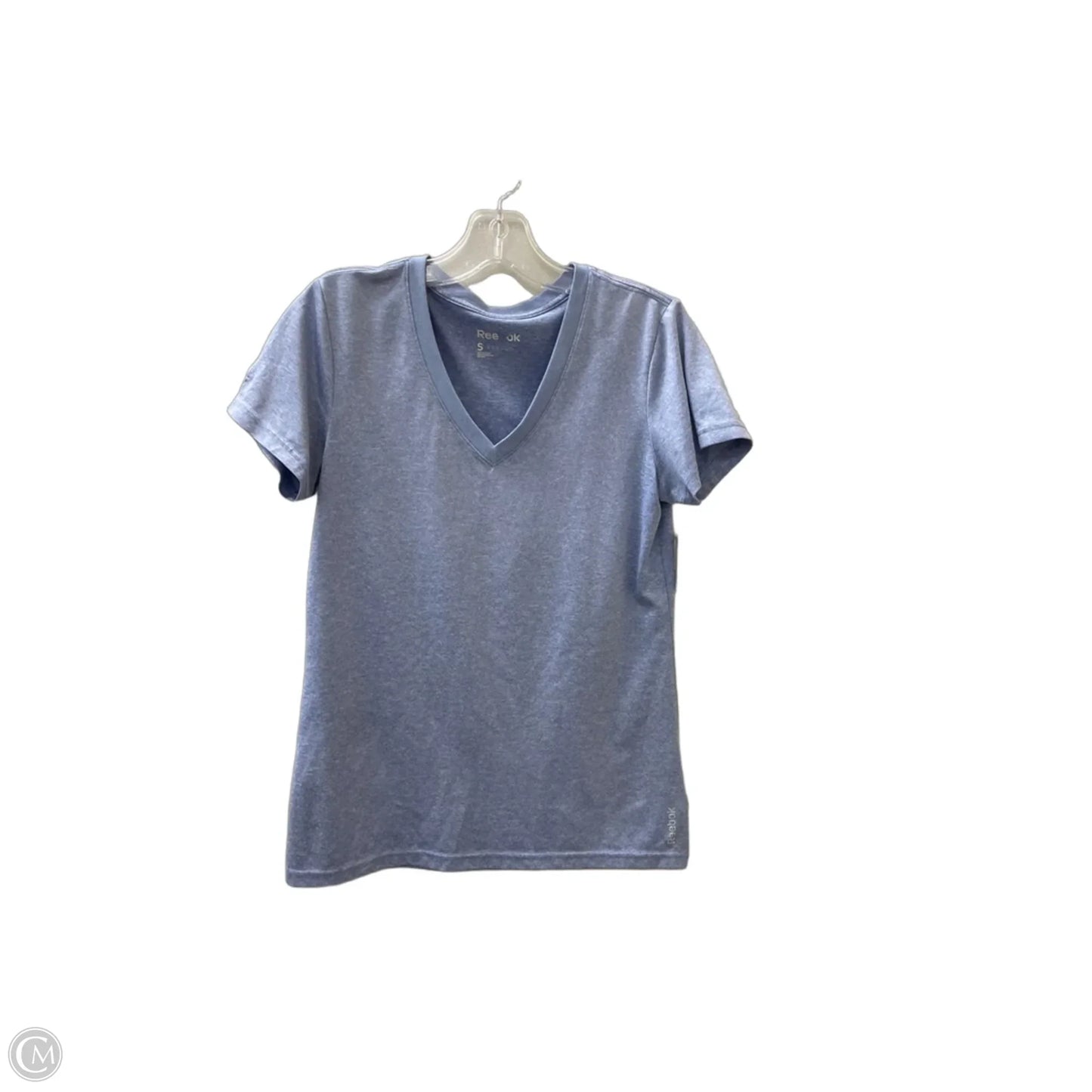 Athletic Top Short Sleeve By Reebok In Blue, Size: S