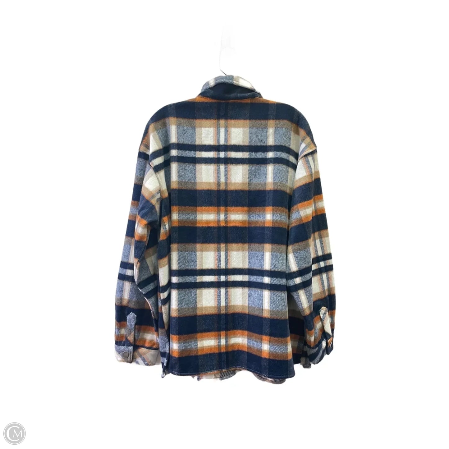 Jacket Shirt By NINE EIGHT In Plaid Pattern, Size: Xl