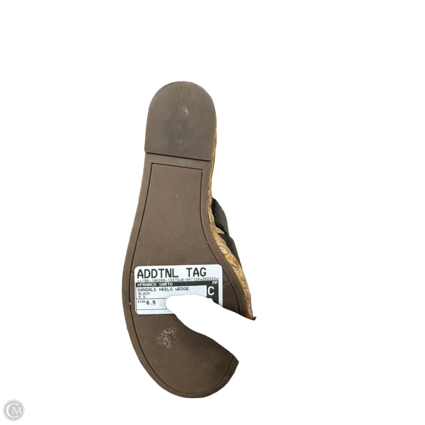 Sandals Heels Wedge By Franco Sarto In Black, Size: 6.5