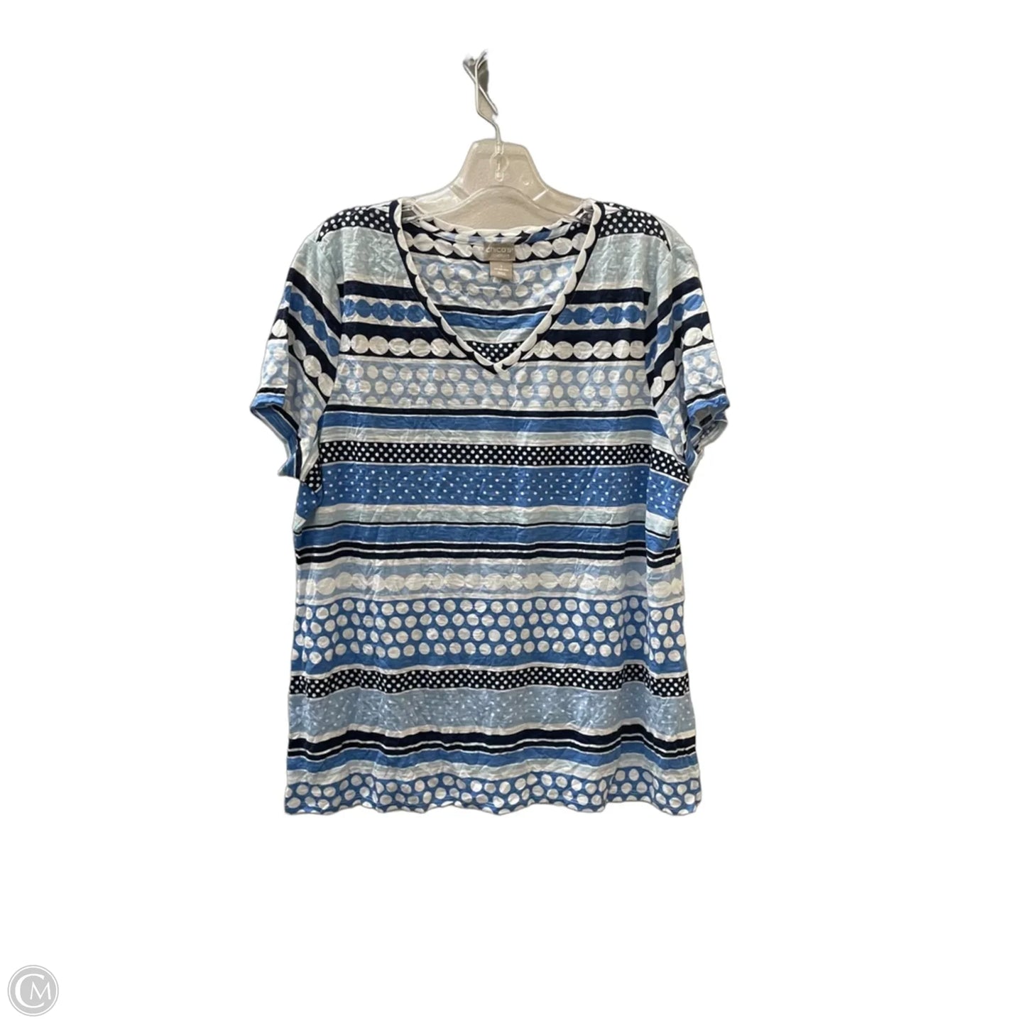 Top Short Sleeve Basic By Chicos In Blue, Size: M