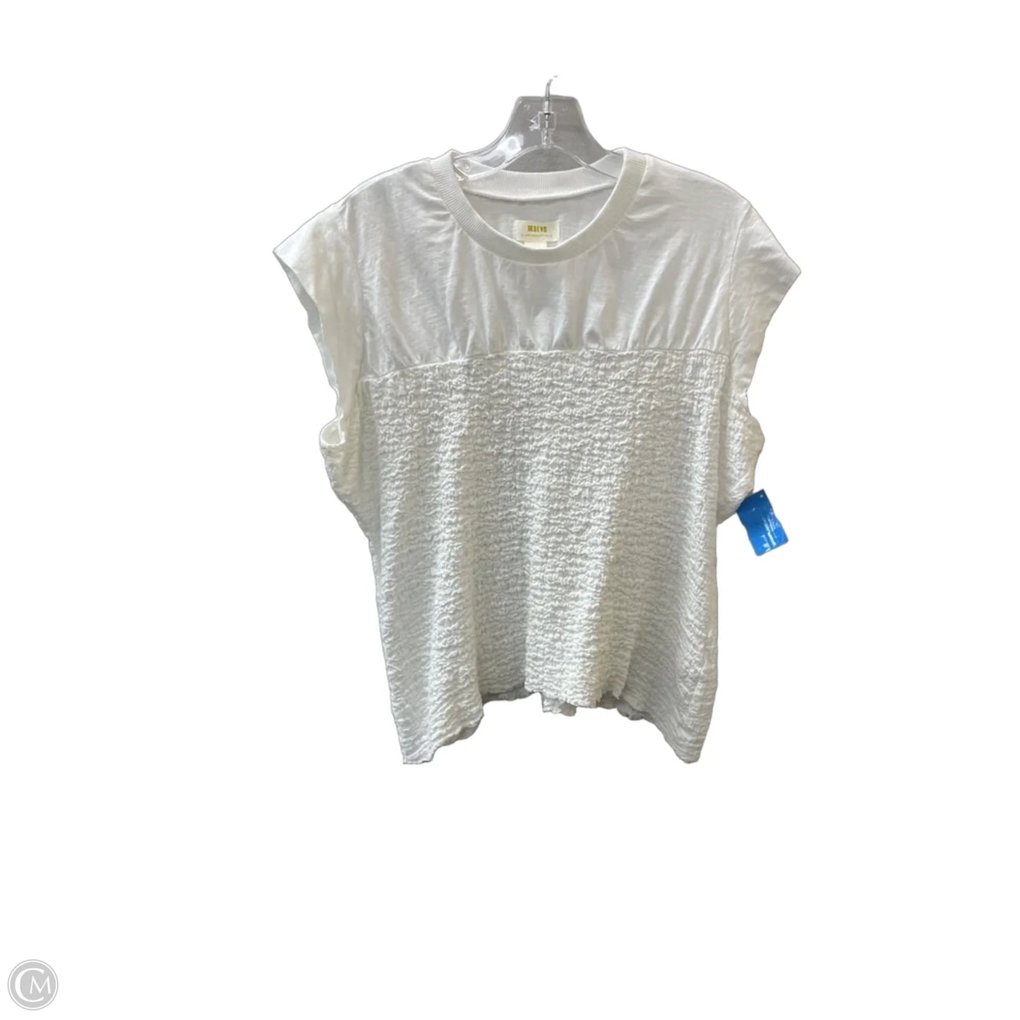 Top Short Sleeve Basic By Maeve In White, Size: L