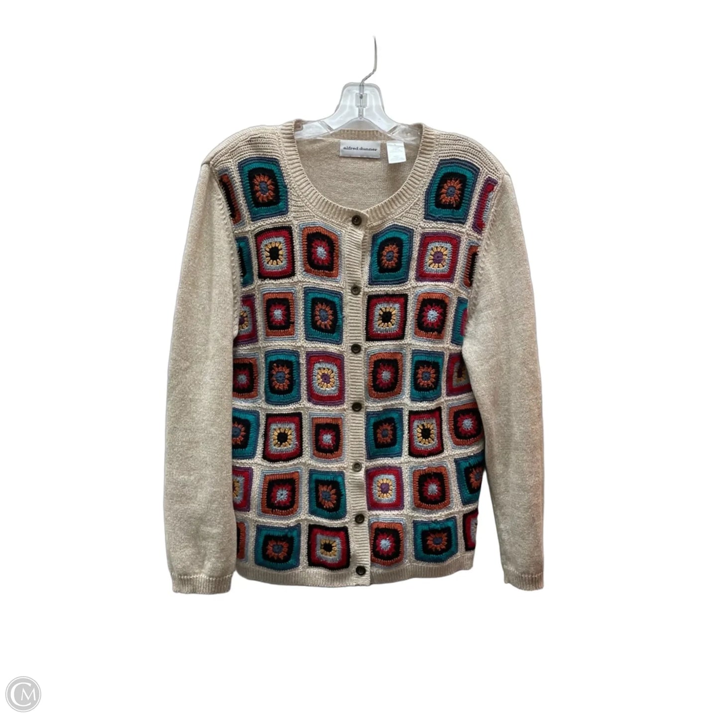 Sweater Cardigan By Alfred Dunner In Taupe, Size: L