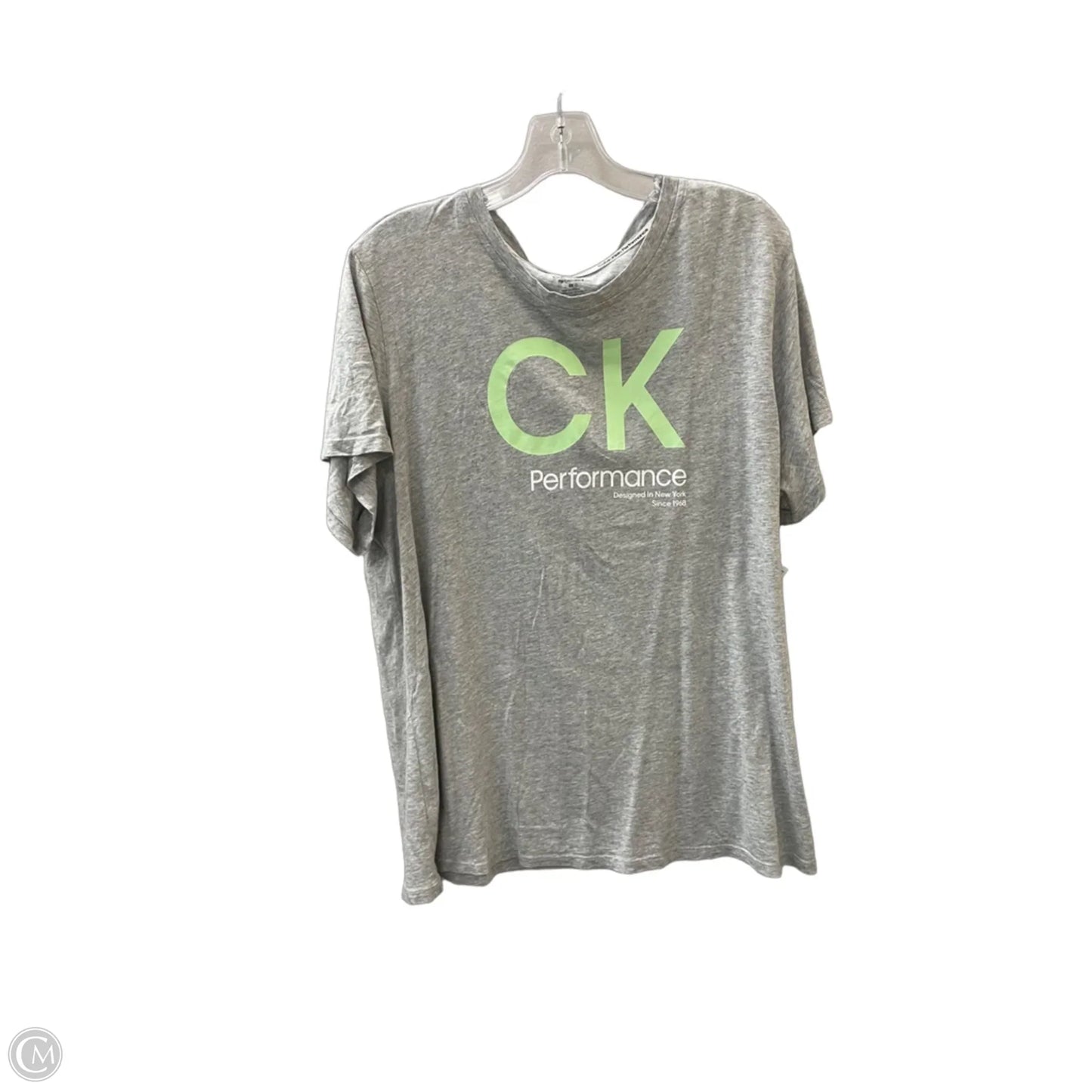 Top Short Sleeve Basic By Calvin Klein Performance In Green & Grey, Size: 3x