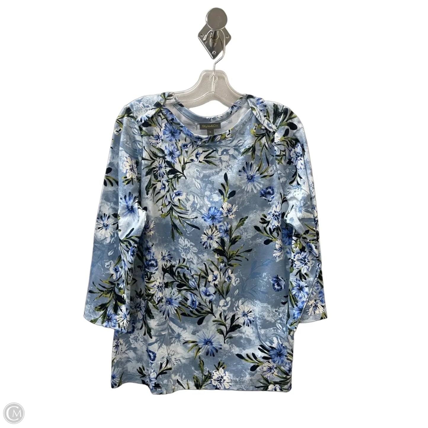 Top Long Sleeve By Style And Company In Blue, Size: Xl