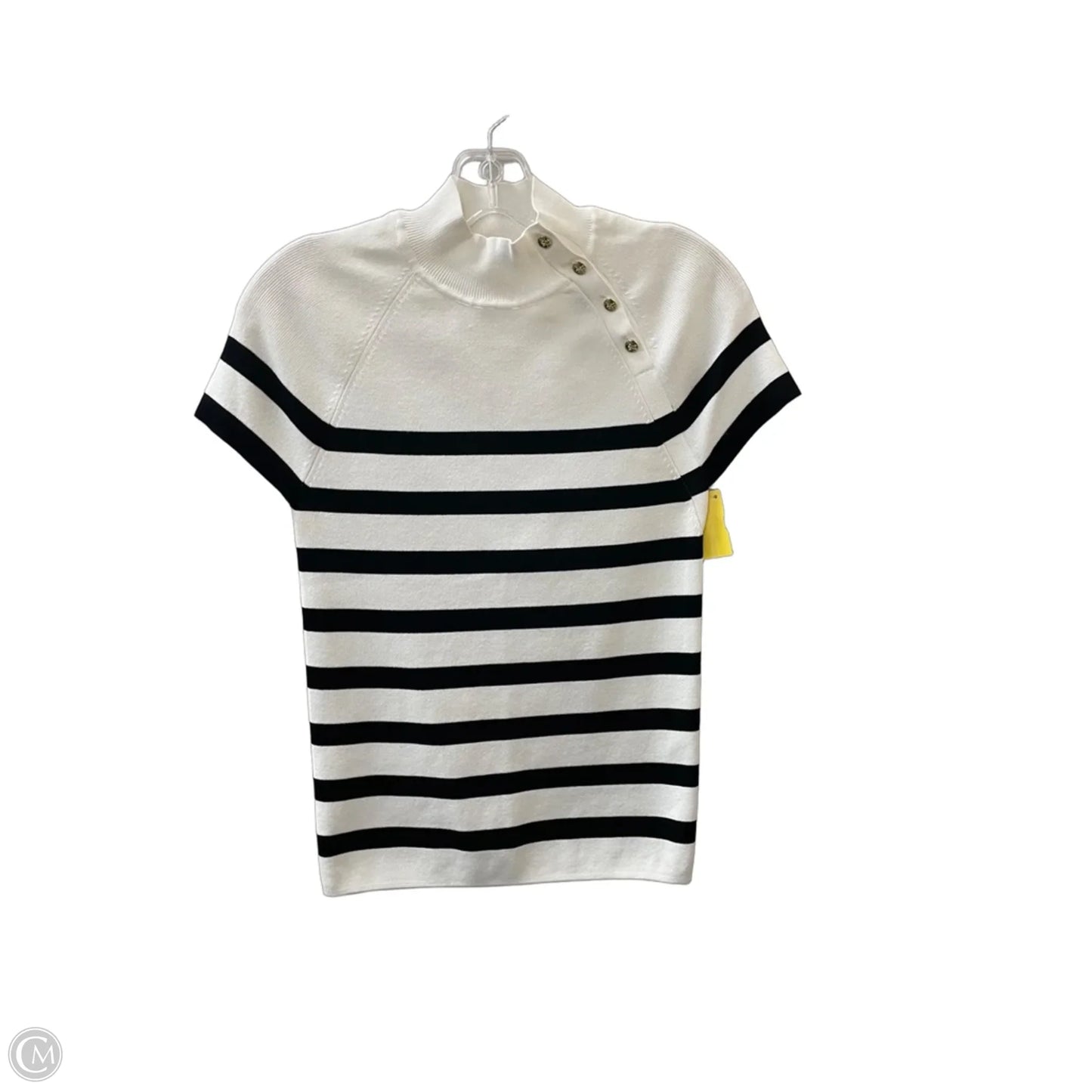 Sweater Short Sleeve By Elie Tahari In Black & White, Size: S