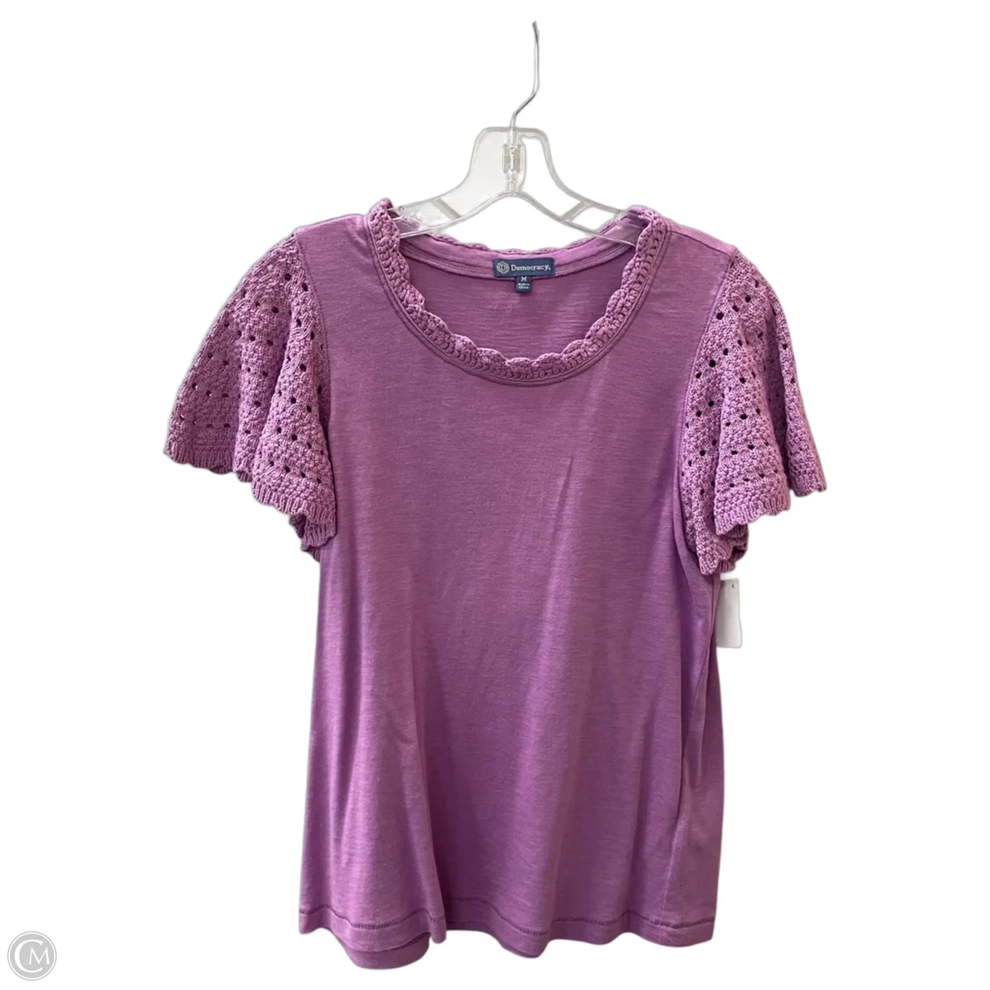 Top Short Sleeve Basic By Democracy In Purple, Size: M