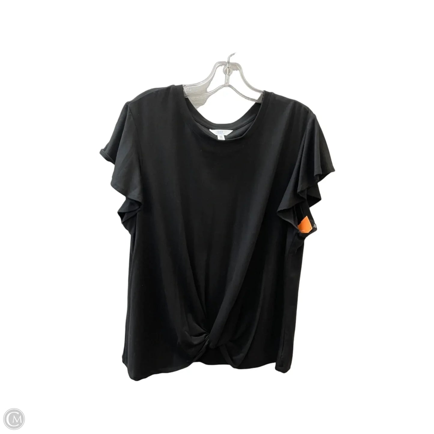 Top Short Sleeve Basic By Time And Tru In Black, Size: 2x
