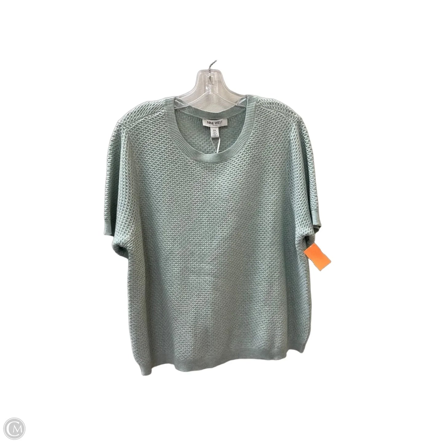 Sweater Short Sleeve By Nine West In Teal, Size: 2x