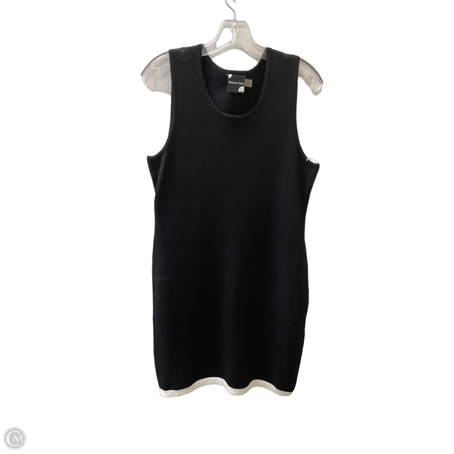 Dress Sweater By MAISON TARA In Black & White, Size: L