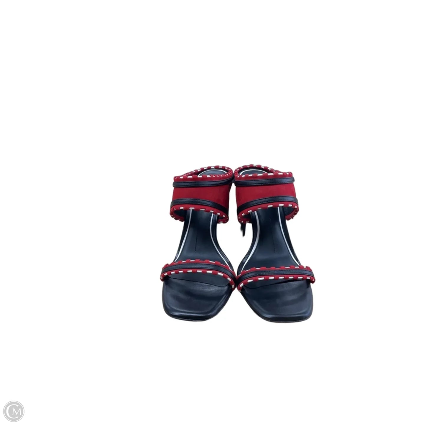 Sandals Heels Block By Antonio Melani In Red & White, Size: 9