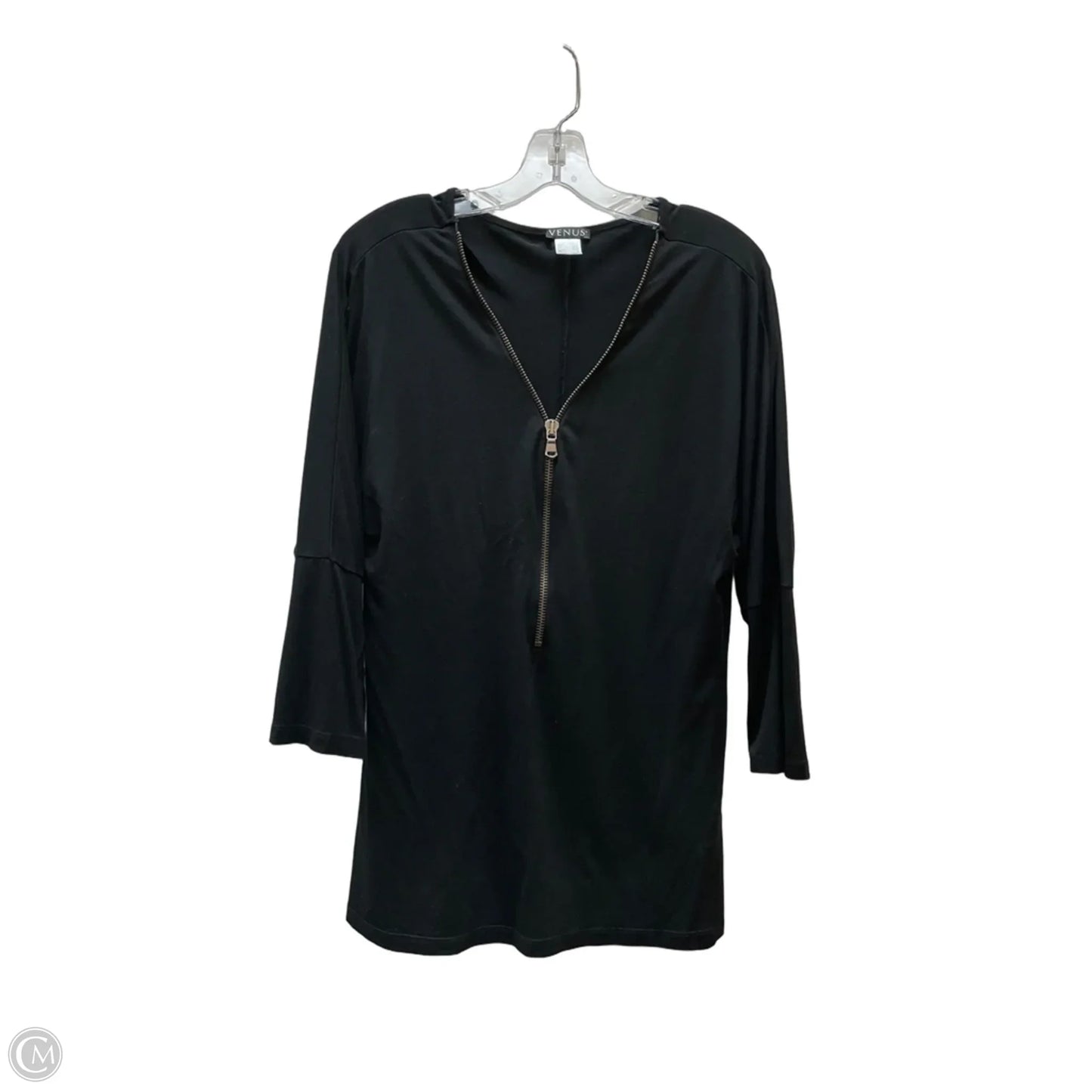 Top Long Sleeve By Venus In Black, Size: M