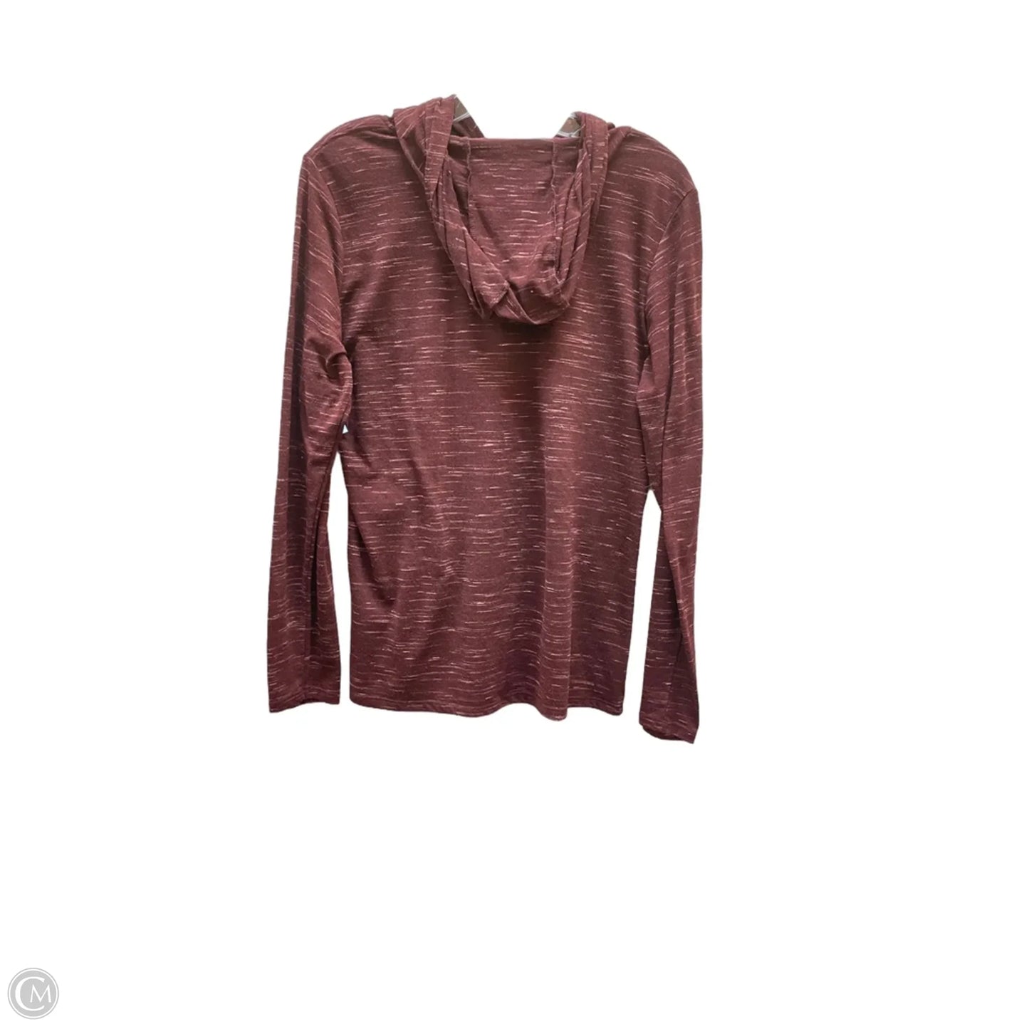 Athletic Top Long Sleeve Hoodie By Nike Apparel In Maroon, Size: L