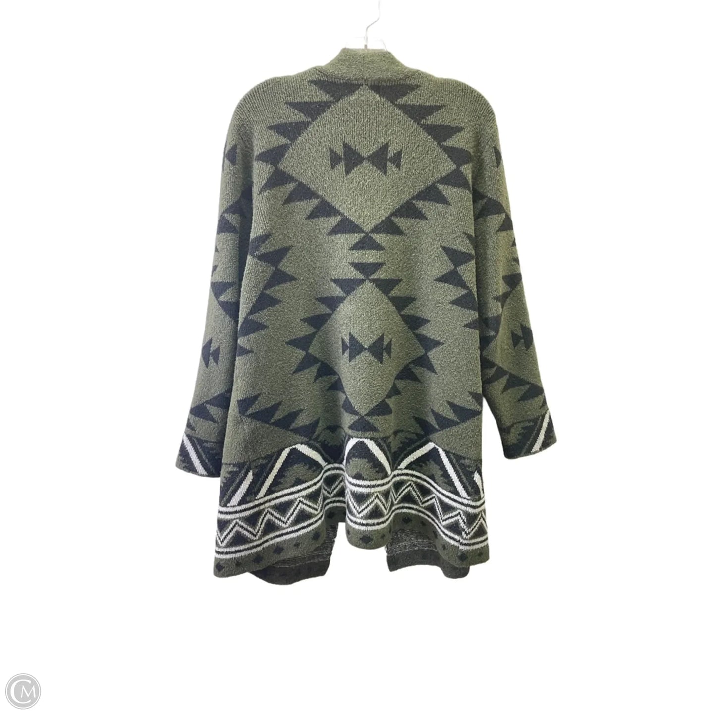 Cardigan Designer By Frye In Black & Green, Size: Xl