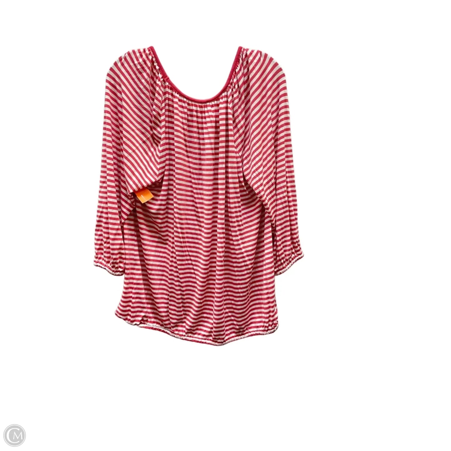 Top 3/4 Sleeve By Michael By Michael Kors In Pink & White, Size: Xl