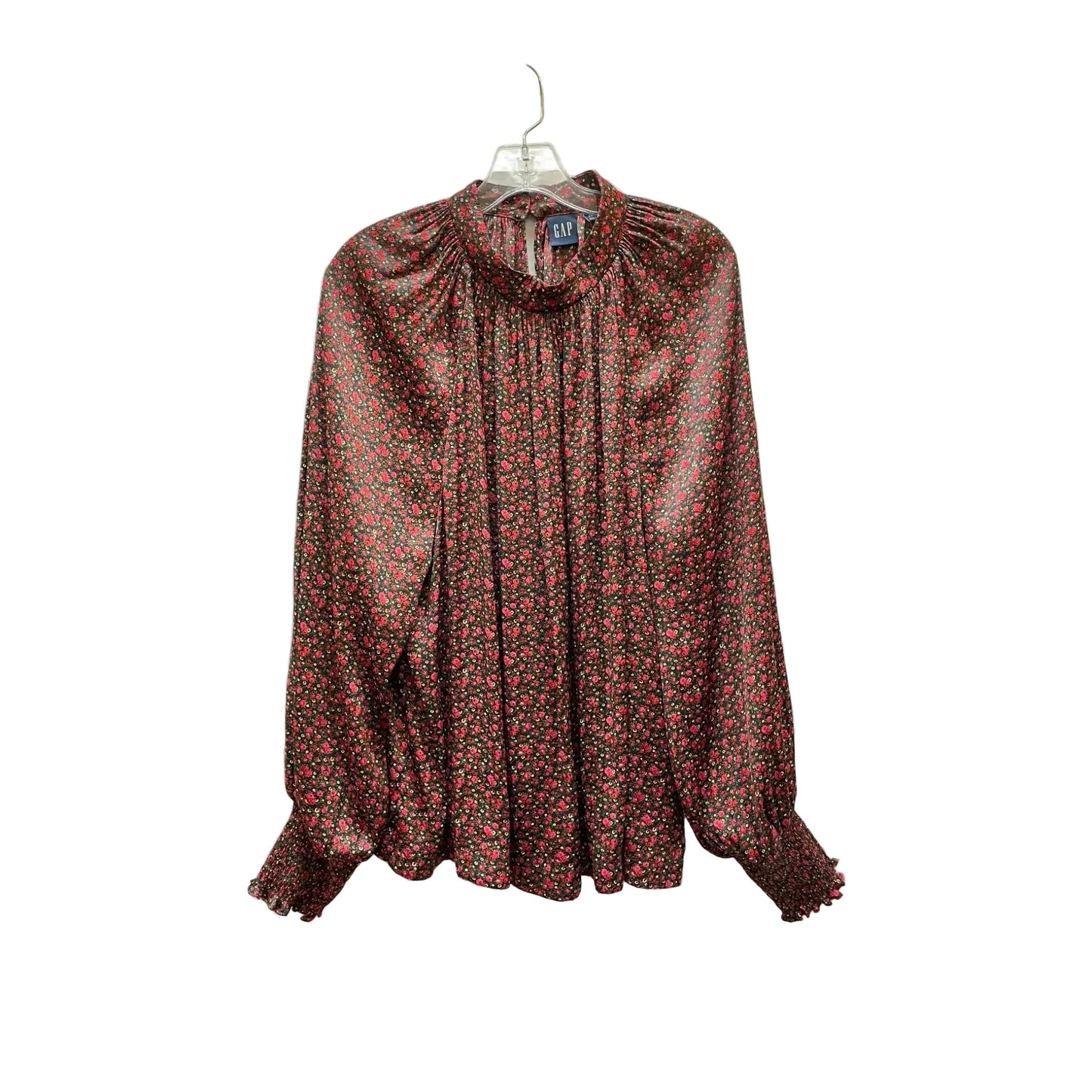 Blouse Long Sleeve By Gap In Floral Print, Size: Xxl