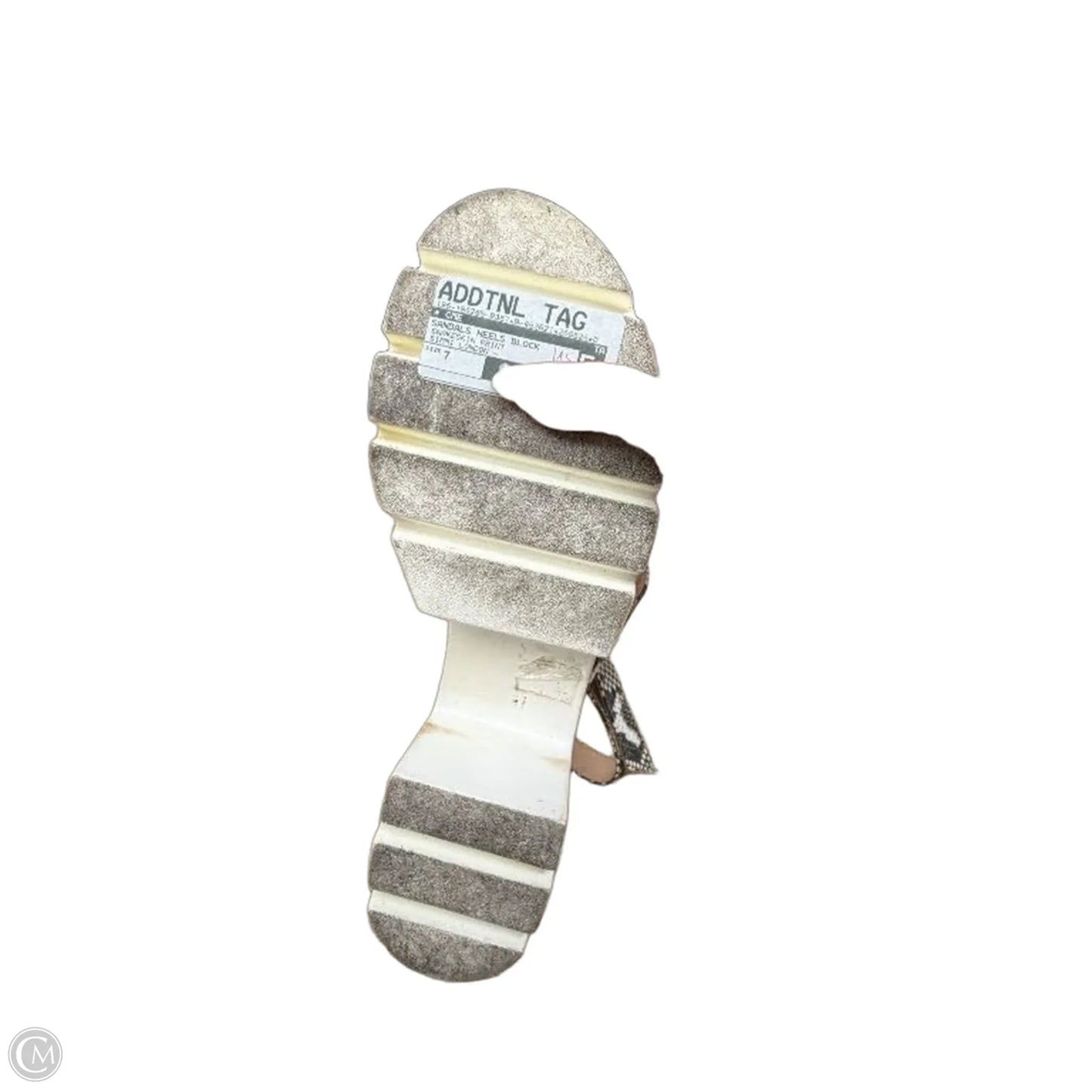 Sandals Heels Block By Simmi London In Snakeskin Print, Size: 7