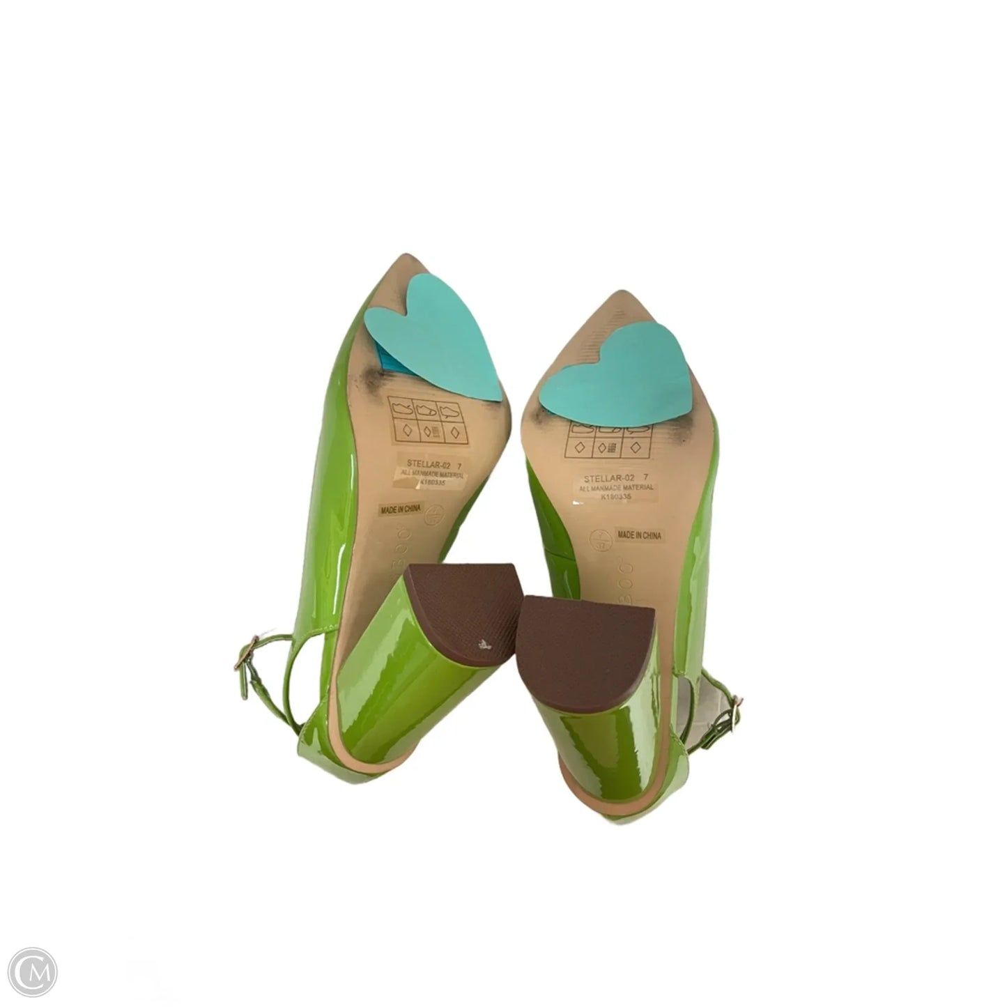 Shoes Heels Block By Bamboo In Green, Size: 7