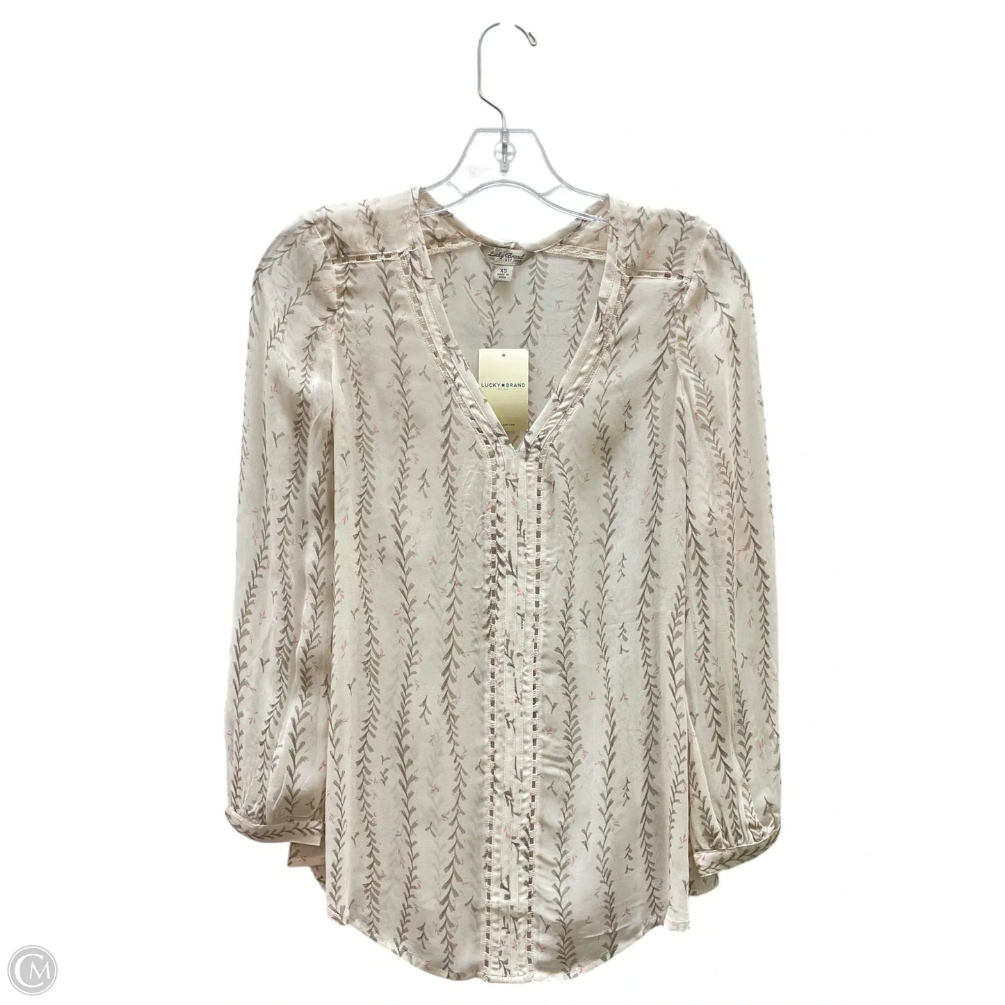 Top Long Sleeve By Lucky Brand In Cream, Size: Xs