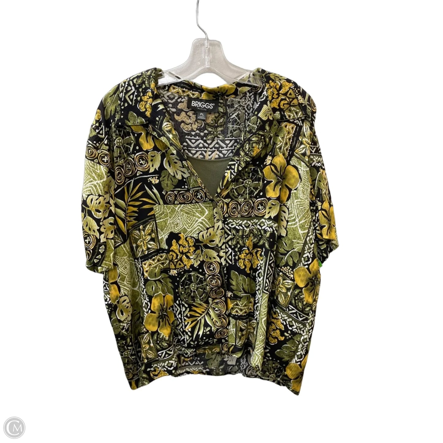 Top Short Sleeve By Briggs In Green, Size: L