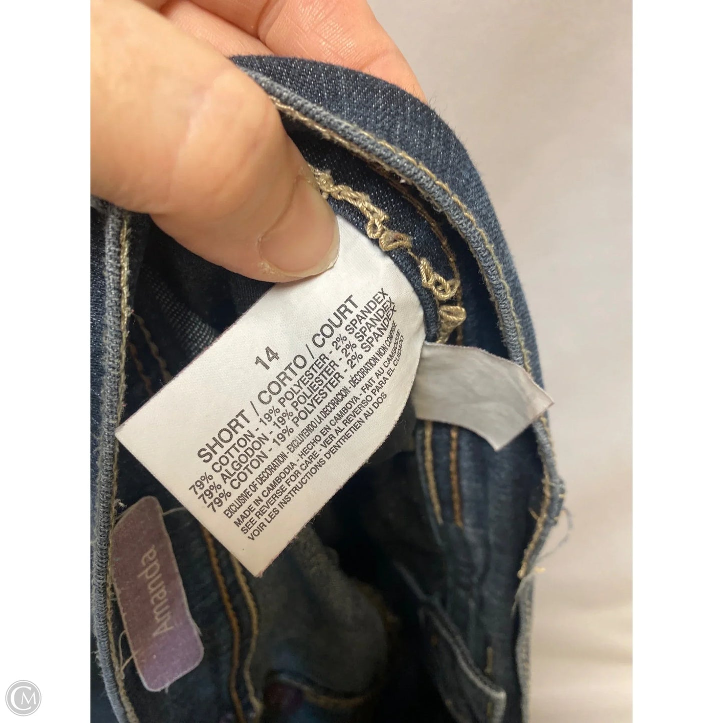 Jeans Straight By Gloria Vanderbilt In Blue Denim, Size: 14