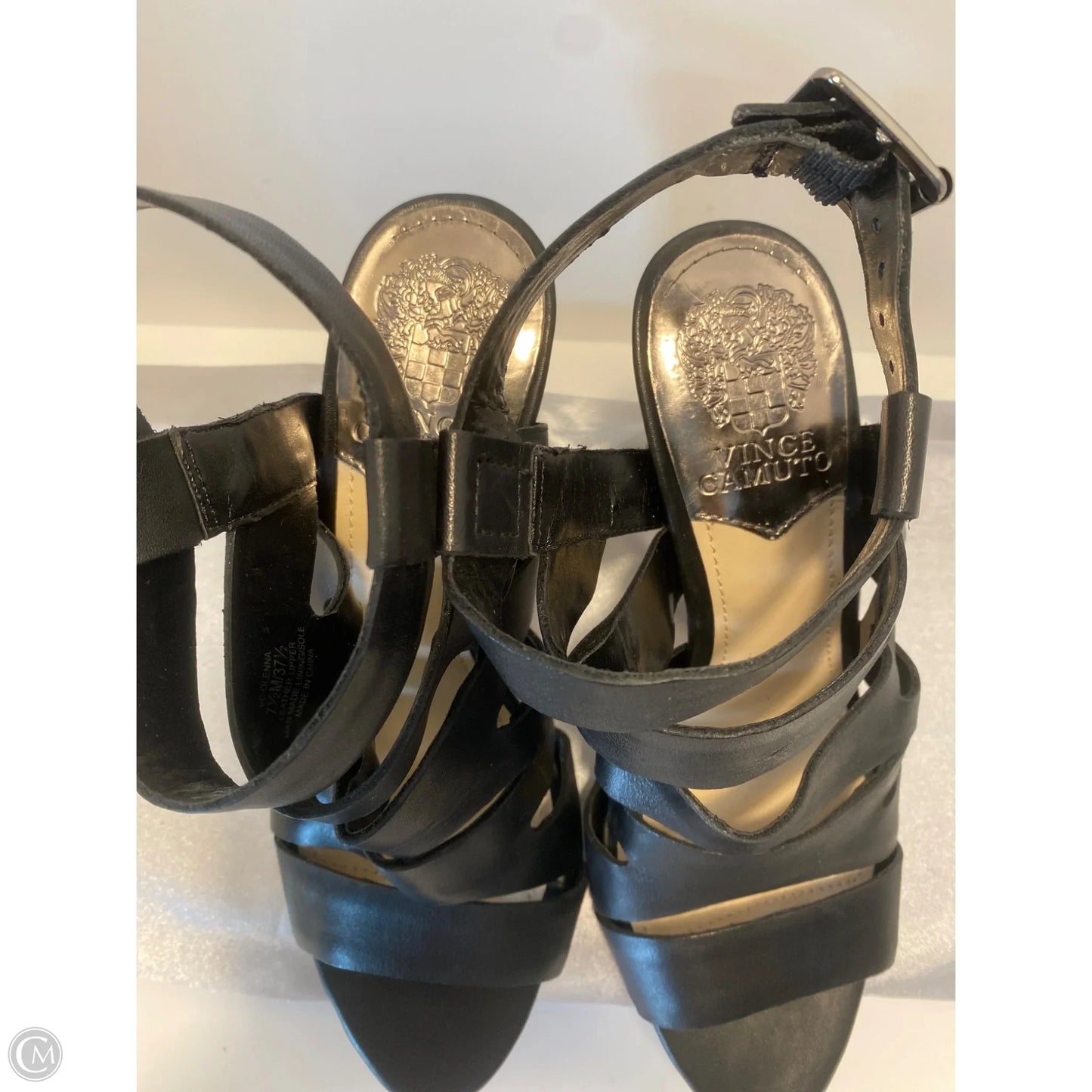 Sandals Heels Block By Vince Camuto In Black, Size: 7.5
