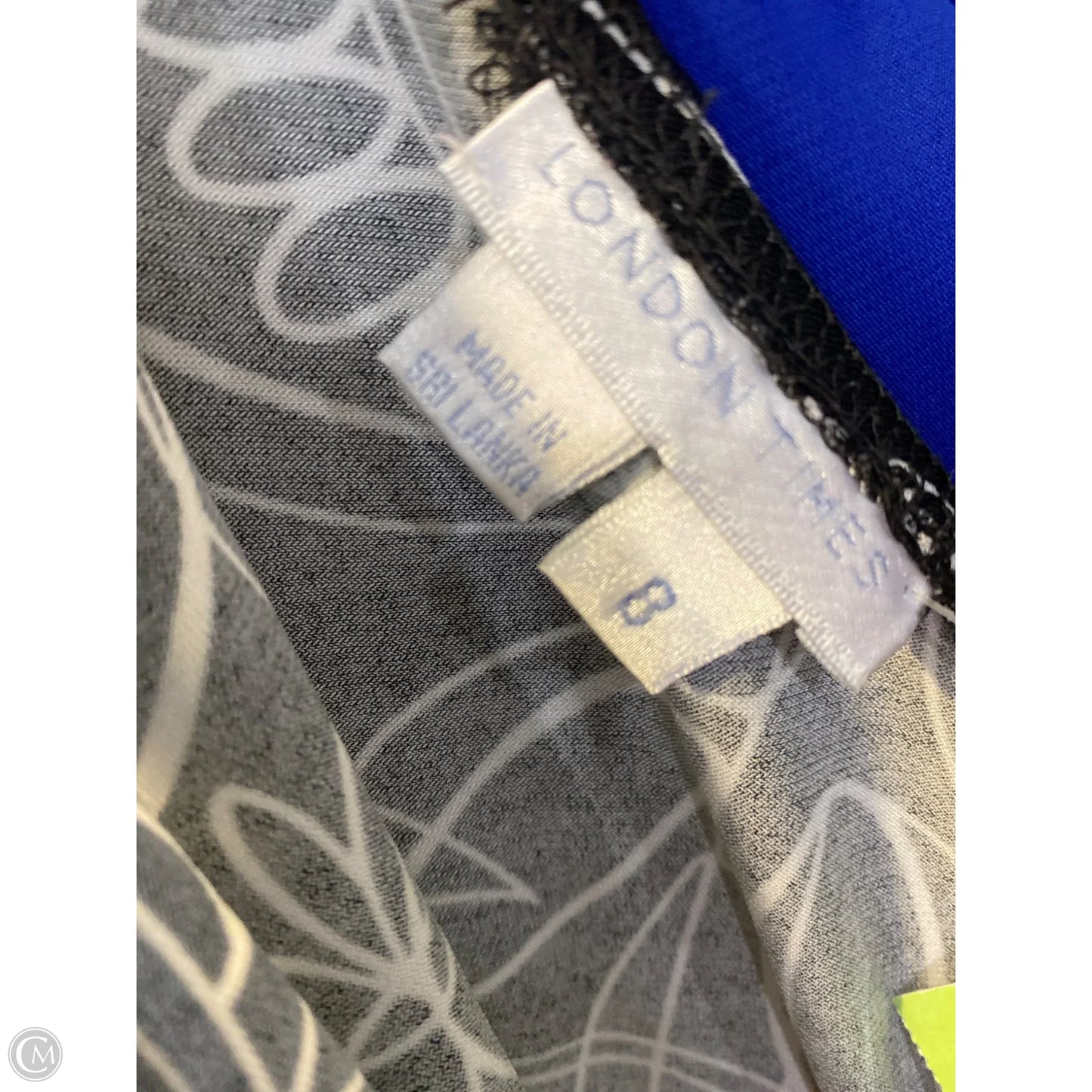 Dress Casual Midi By London Times In Black & White, Size: M