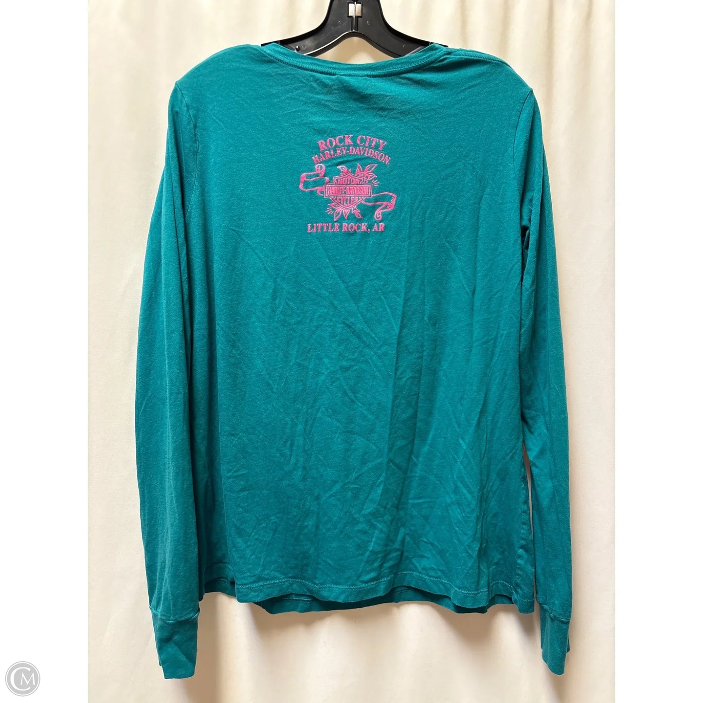 Top Long Sleeve By Harley Davidson In Teal, Size: L