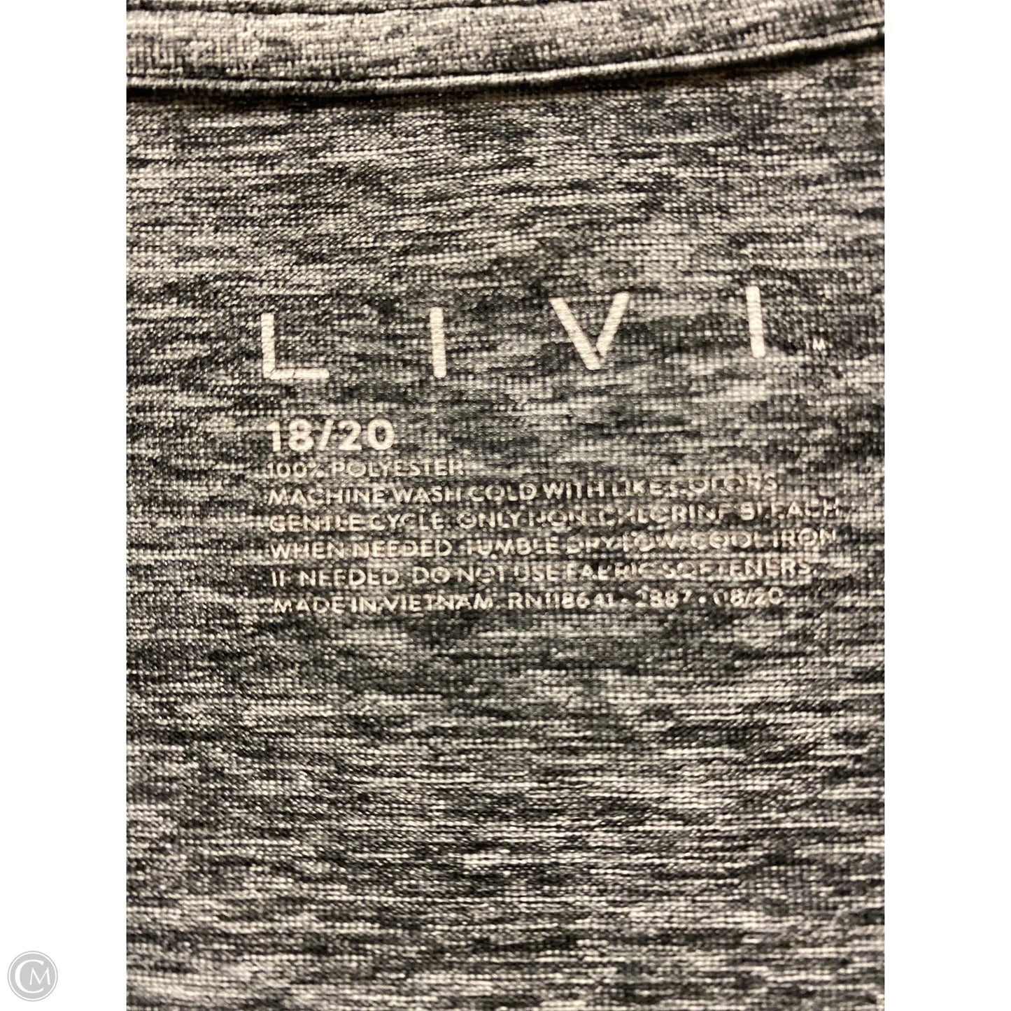 Athletic Top Short Sleeve By Livi Active In Grey, Size: 1x