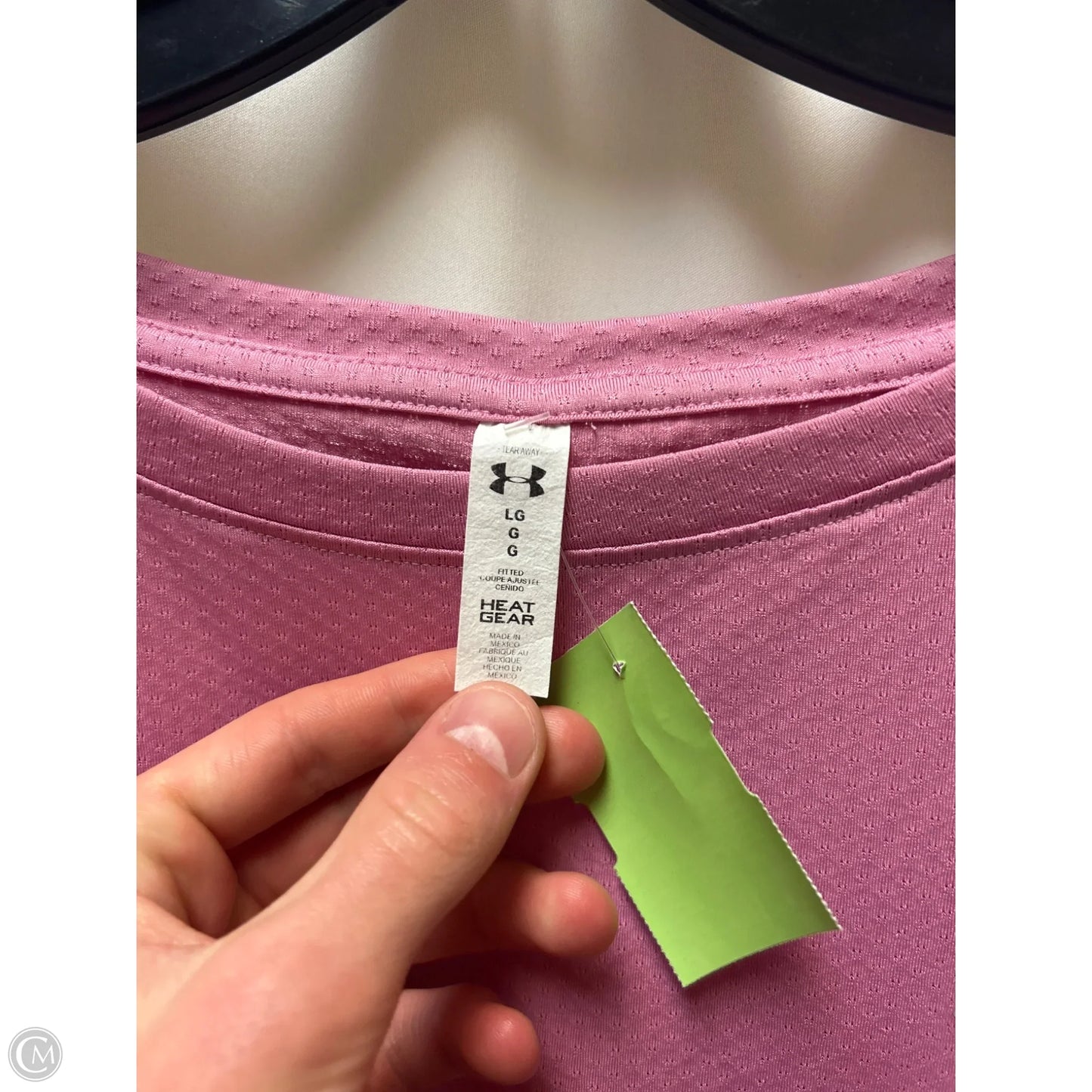 Athletic Top Short Sleeve By Under Armour In Pink, Size: L