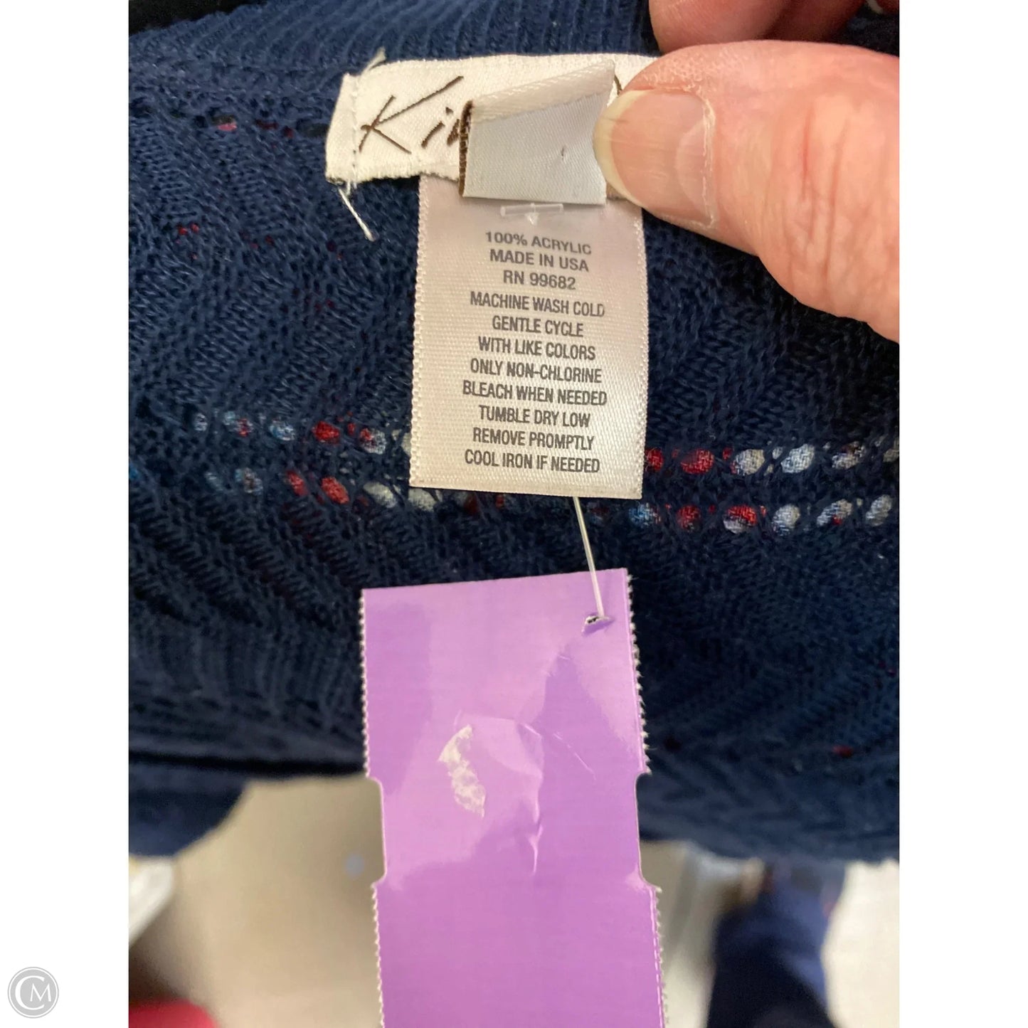 Cardigan By Kim Rogers In Navy, Size: L