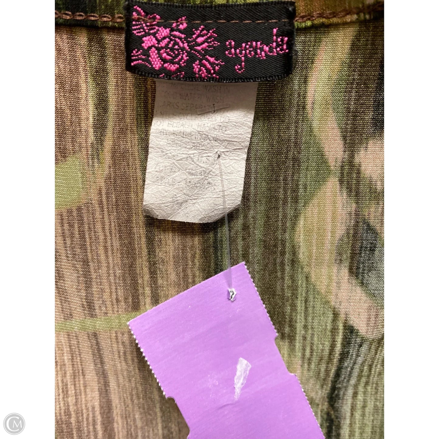 Top Sleeveless By Agenda In Green, Size: M