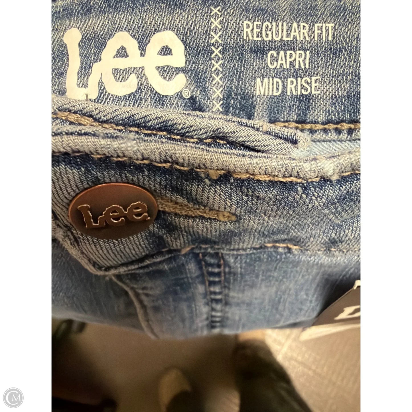 Capris By Lee In Blue Denim, Size: 22