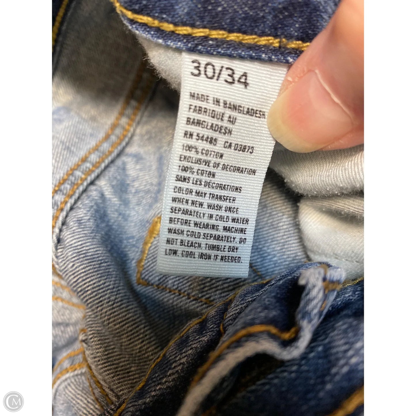 Jeans Straight By American Eagle In Blue Denim, Size: 10