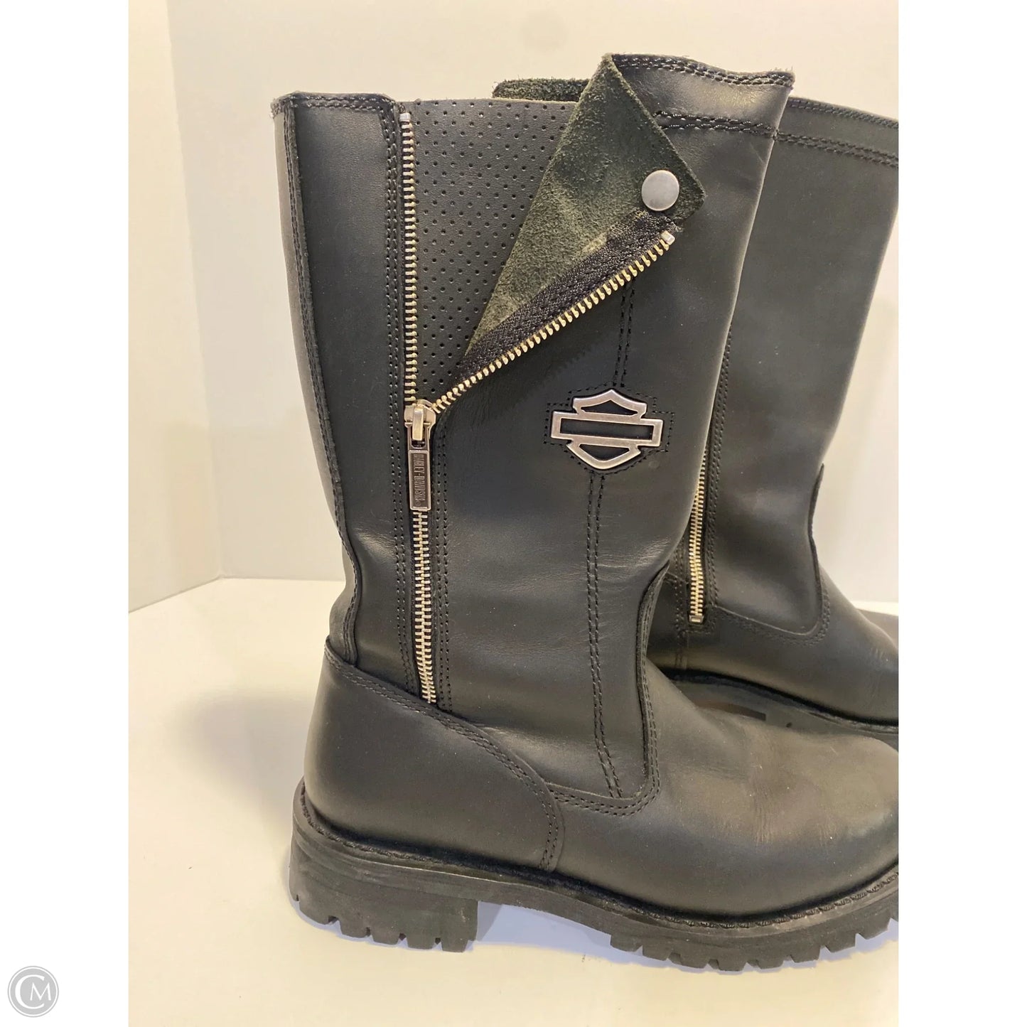 Boots Mid-calf Flats By Harley Davidson In Black, Size: 9.5