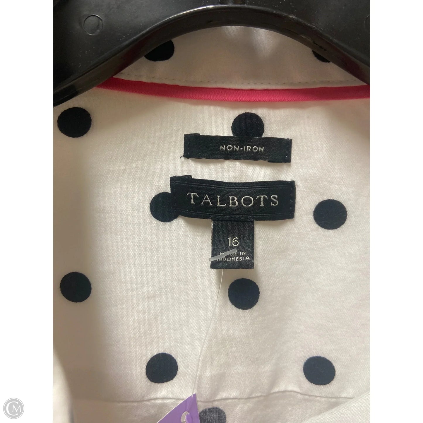 Top Long Sleeve By Talbots In Black & White, Size: Xl