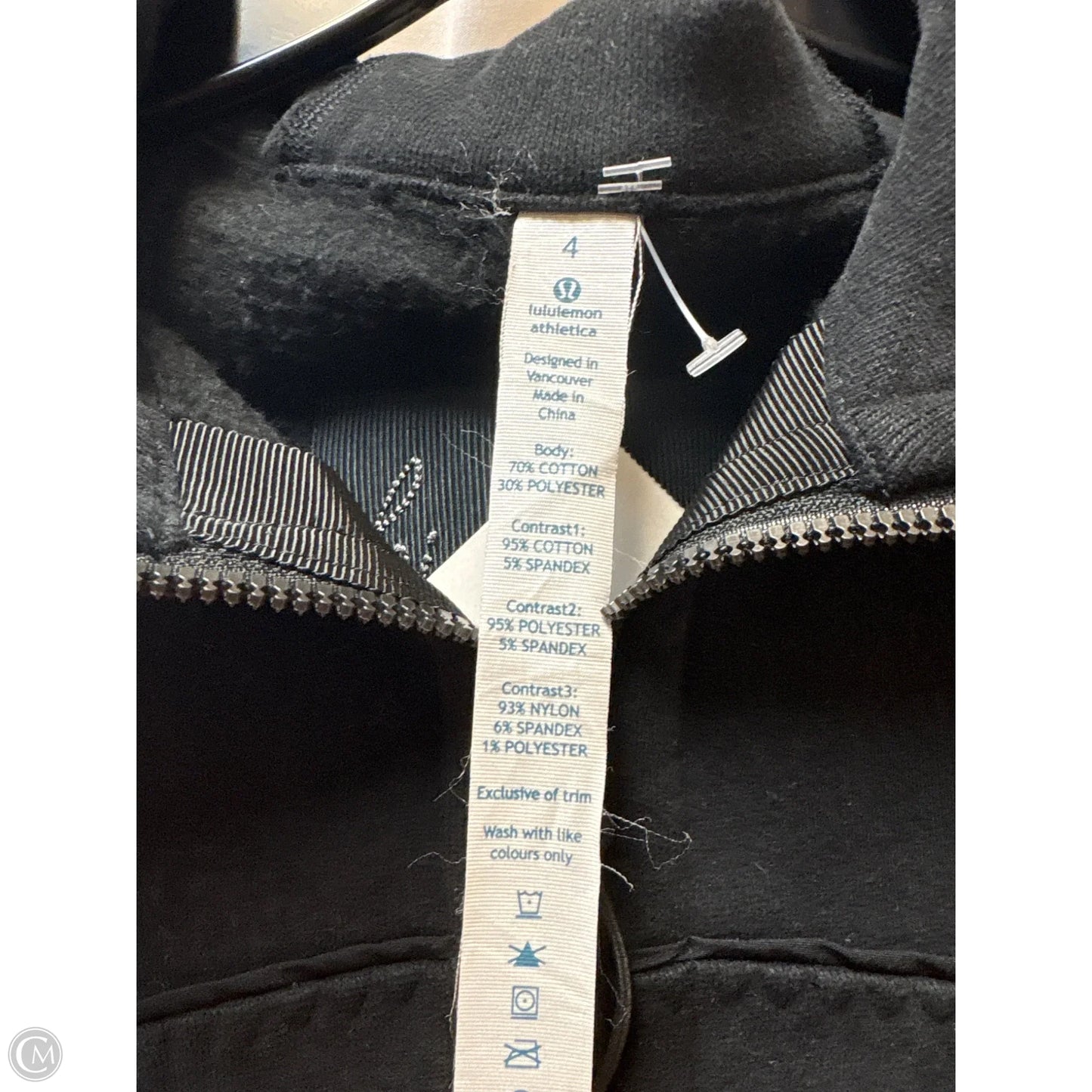 Athletic Jacket By Lululemon In Black, Size: 4