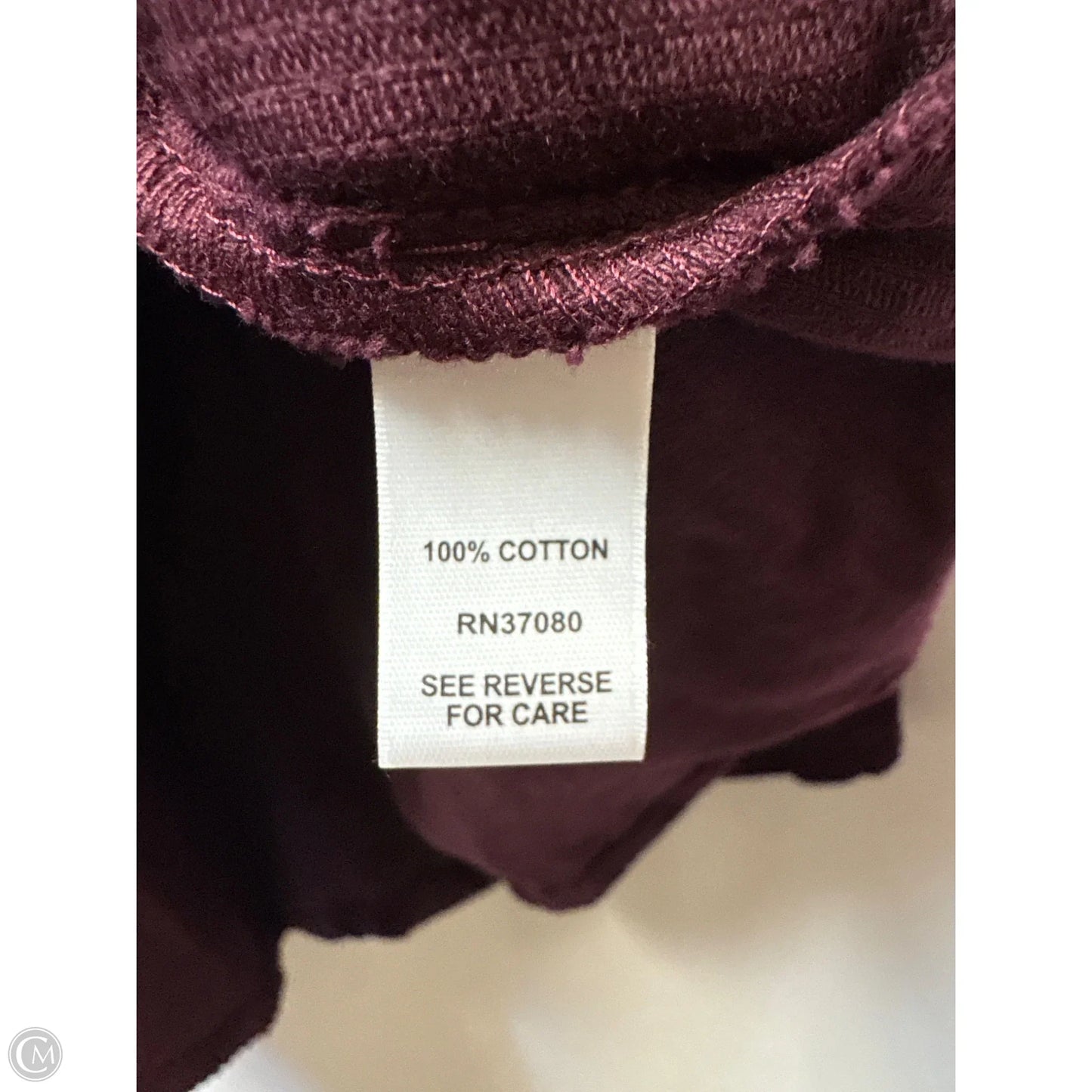 Jacket Shirt By Cato In Maroon, Size: M