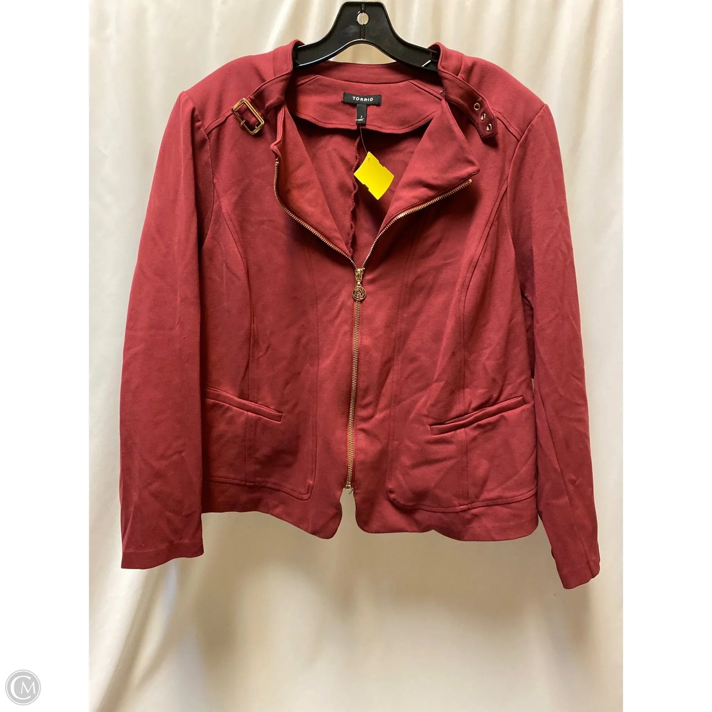 Jacket Moto By Torrid In Maroon, Size: 3x