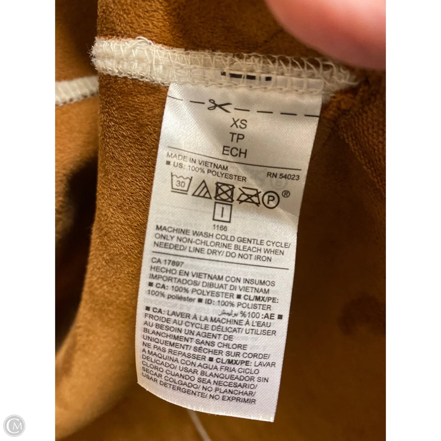 Jacket Faux Fur & Sherpa By Old Navy In Brown & White, Size: Xs