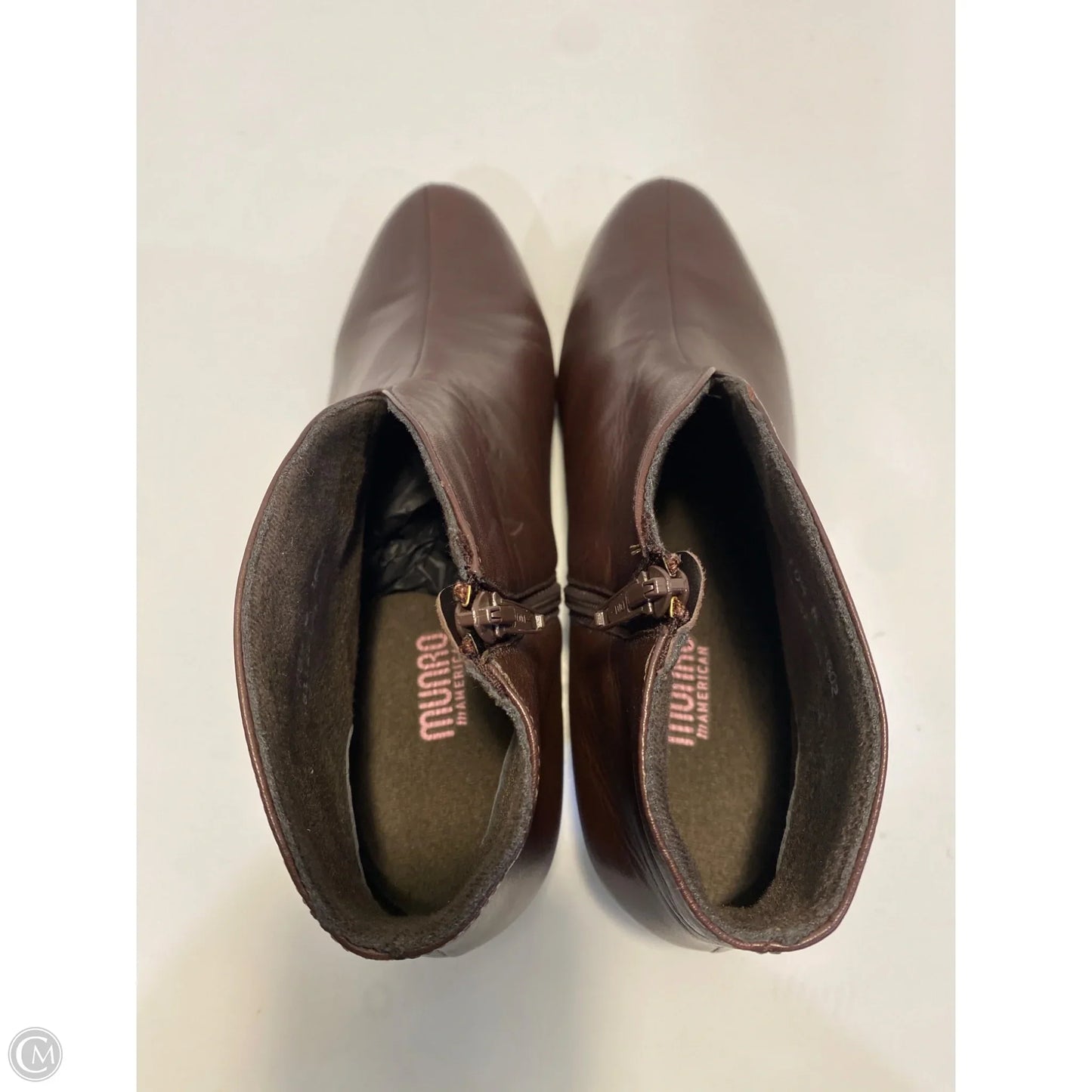 Boots Ankle Heels By Clothes Mentor In Brown, Size: 10.5