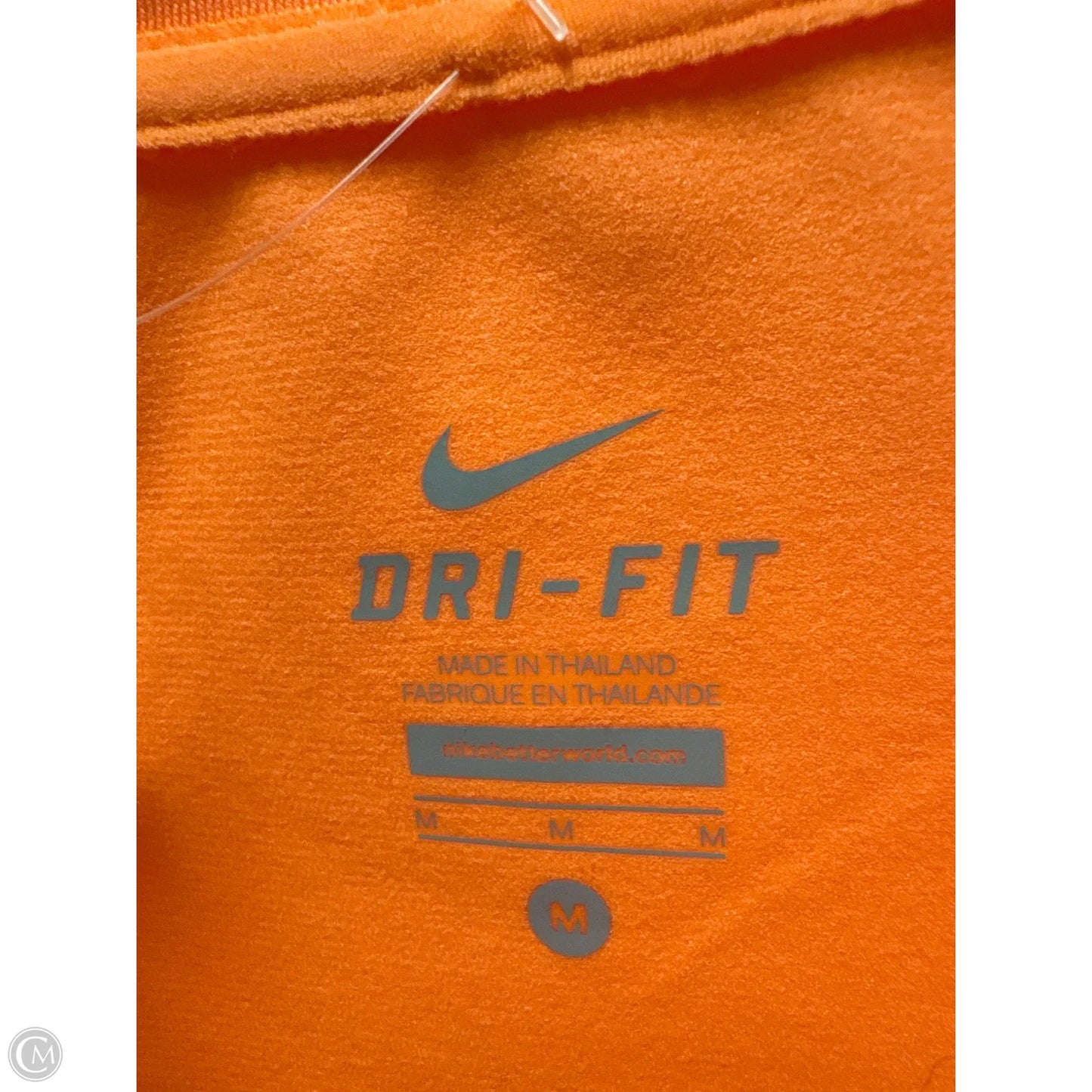 Athletic Top Long Sleeve Crewneck By Nike In Orange, Size: M