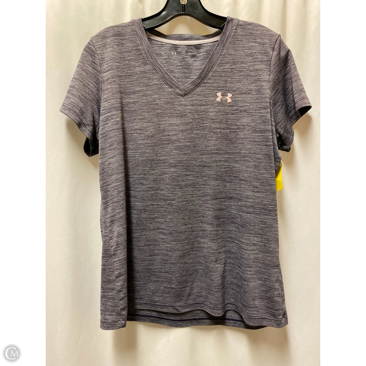 Athletic Top Short Sleeve By Under Armour In Purple, Size: L