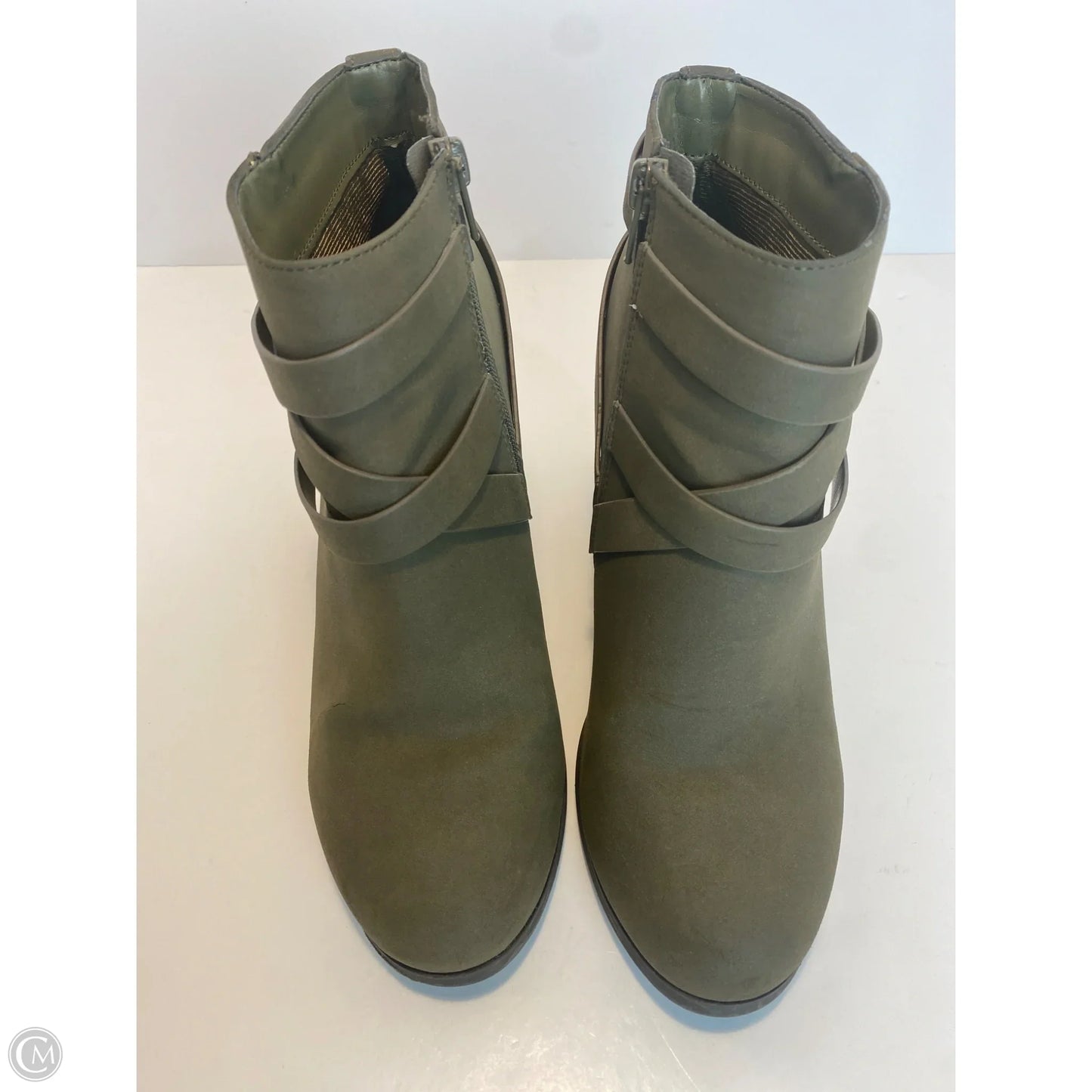 Boots Ankle Heels By Charlotte Russe In Green, Size: 8