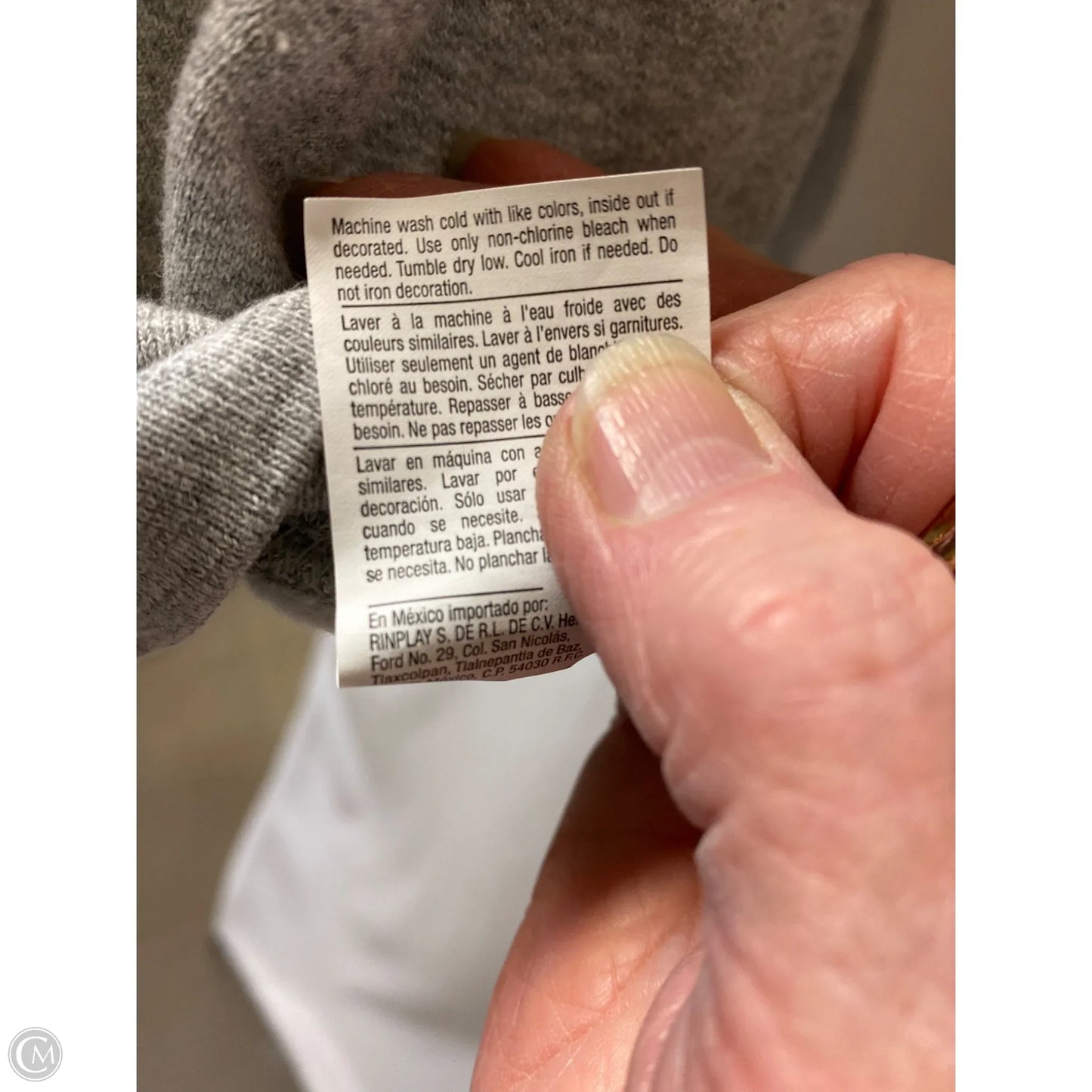 Sweatshirt Hoodie By Hanes In Grey, Size: M