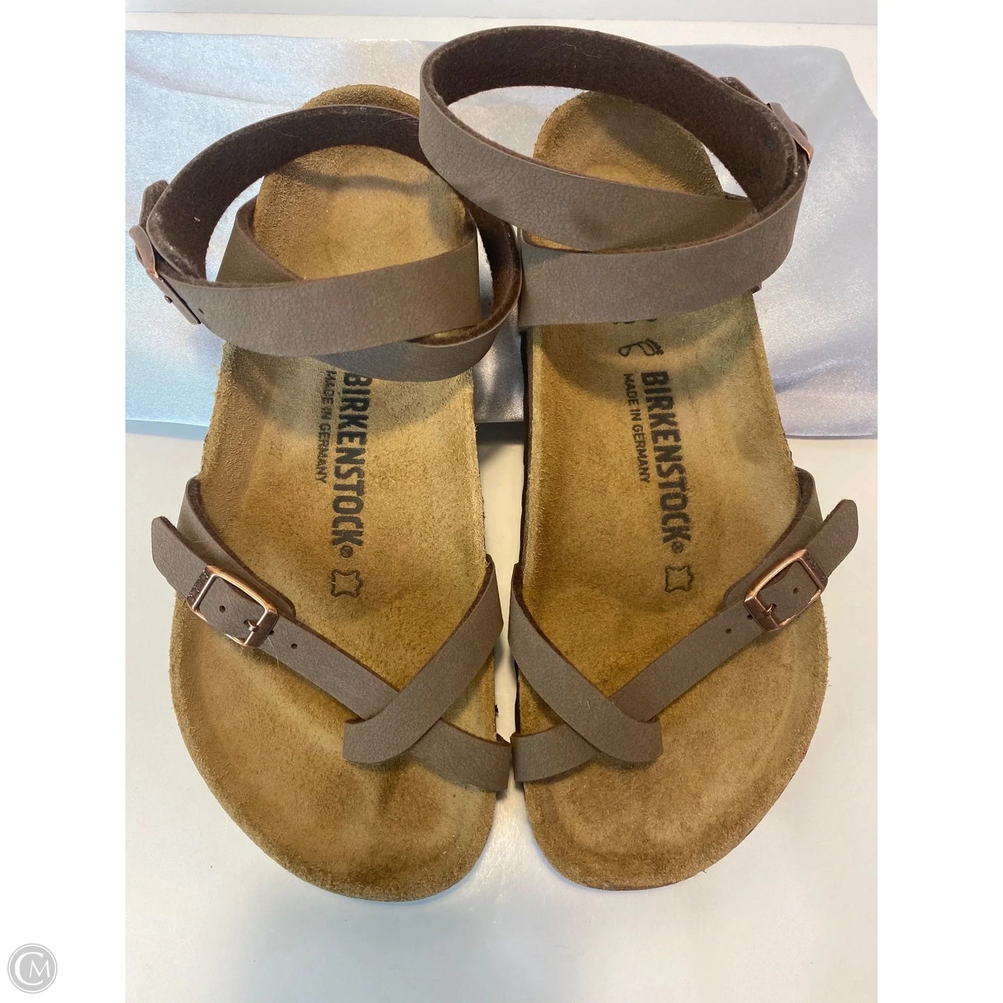 Sandals Flats By Birkenstock In Brown, Size: 8.5