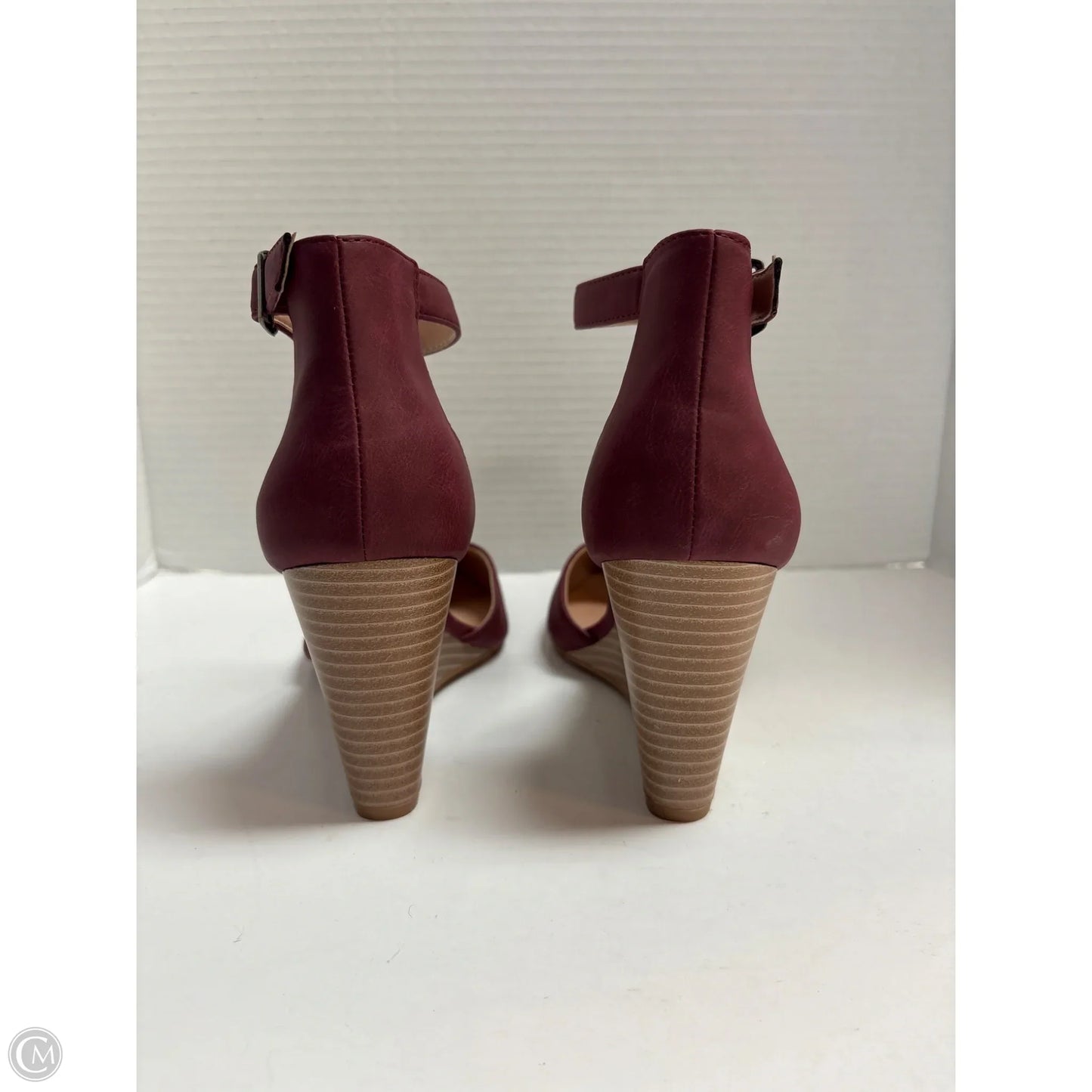 Shoes Heels Block By Clothes Mentor In Maroon, Size: 8