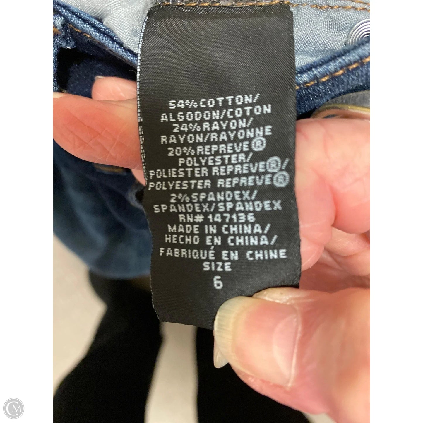 Jeans Skinny By 1822 Denim In Blue Denim, Size: 6