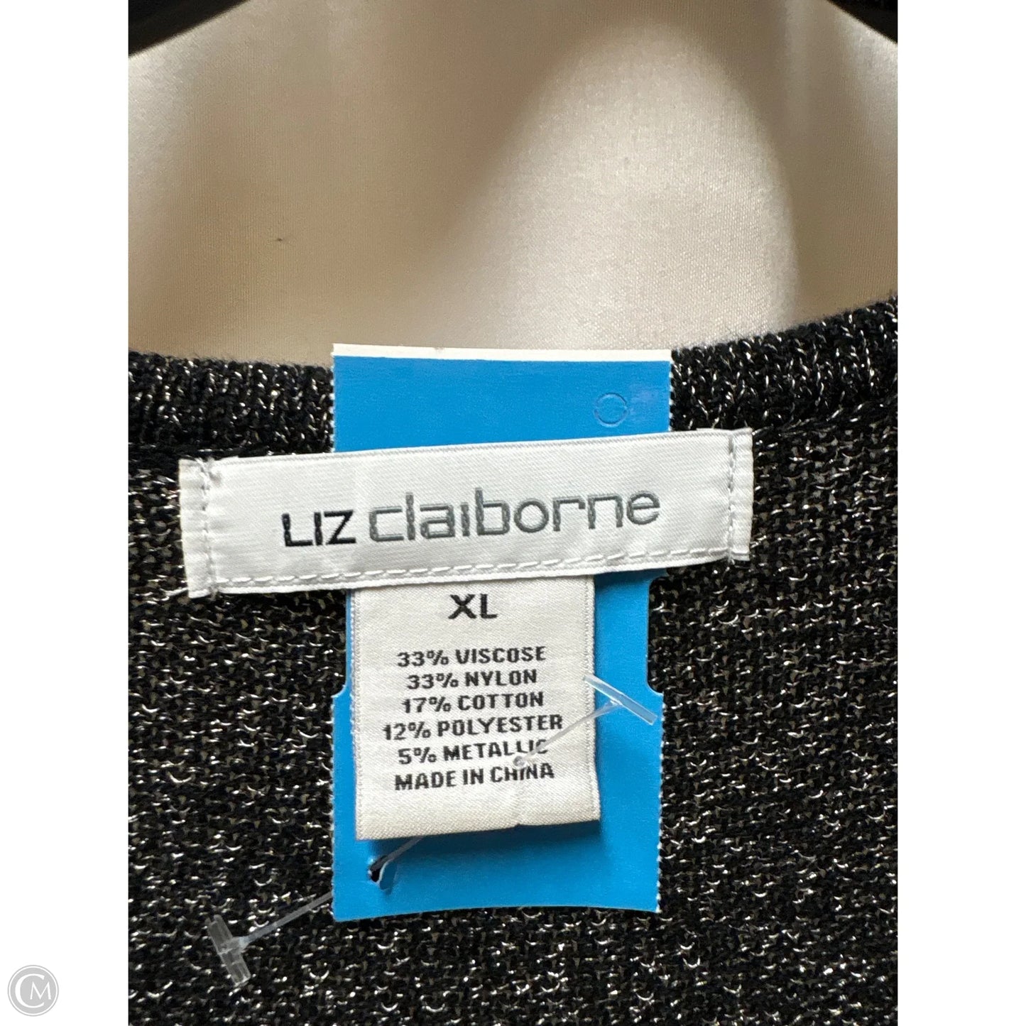 Dress Sweater By Liz Claiborne In Black & Gold, Size: Xl