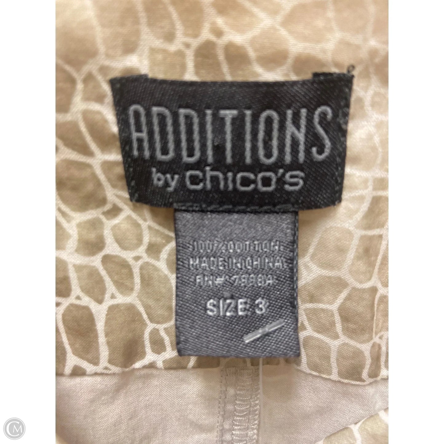 Top Long Sleeve By Chicos In Tan, Size: 3x