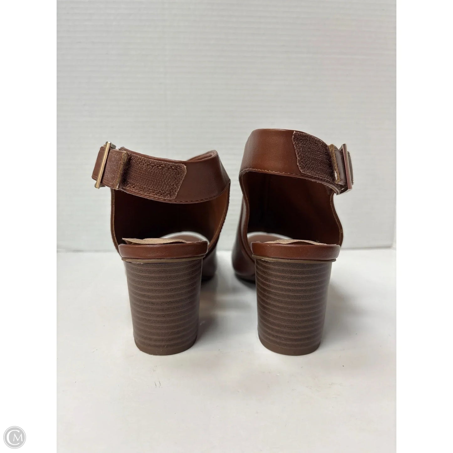 Sandals Heels Block By Kim Rogers In Brown, Size: 9.5